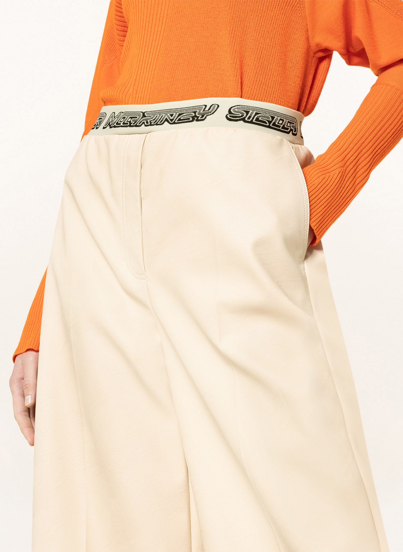 STELLA McCARTNEY Culotte kalhoty v koženém vzhledu , Barva: KRÉMOVÁ (Obrázek 5)