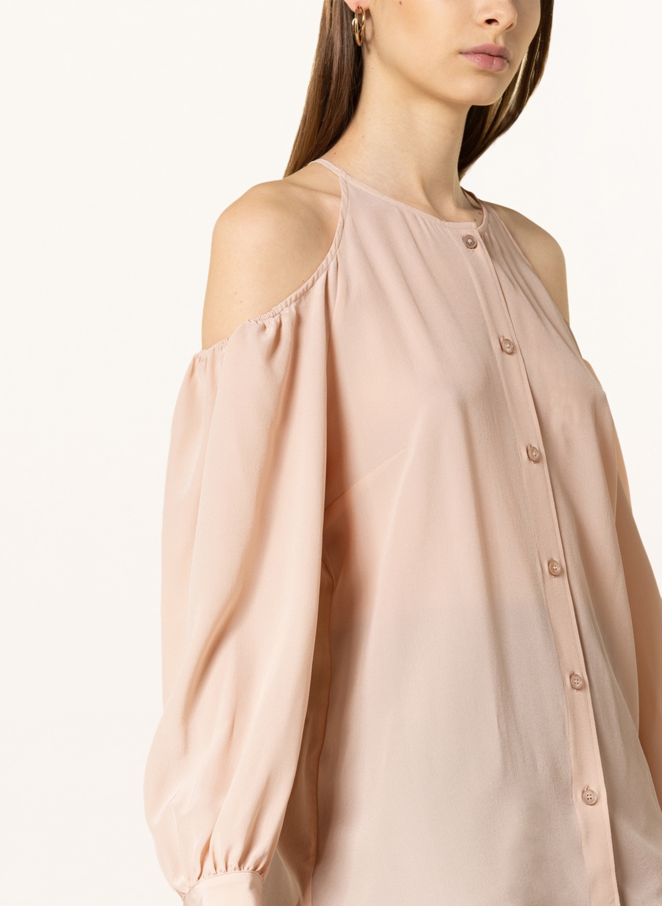 STELLA McCARTNEY Cold-shoulder blouse made of silk, Color: LIGHT ORANGE (Image 4)