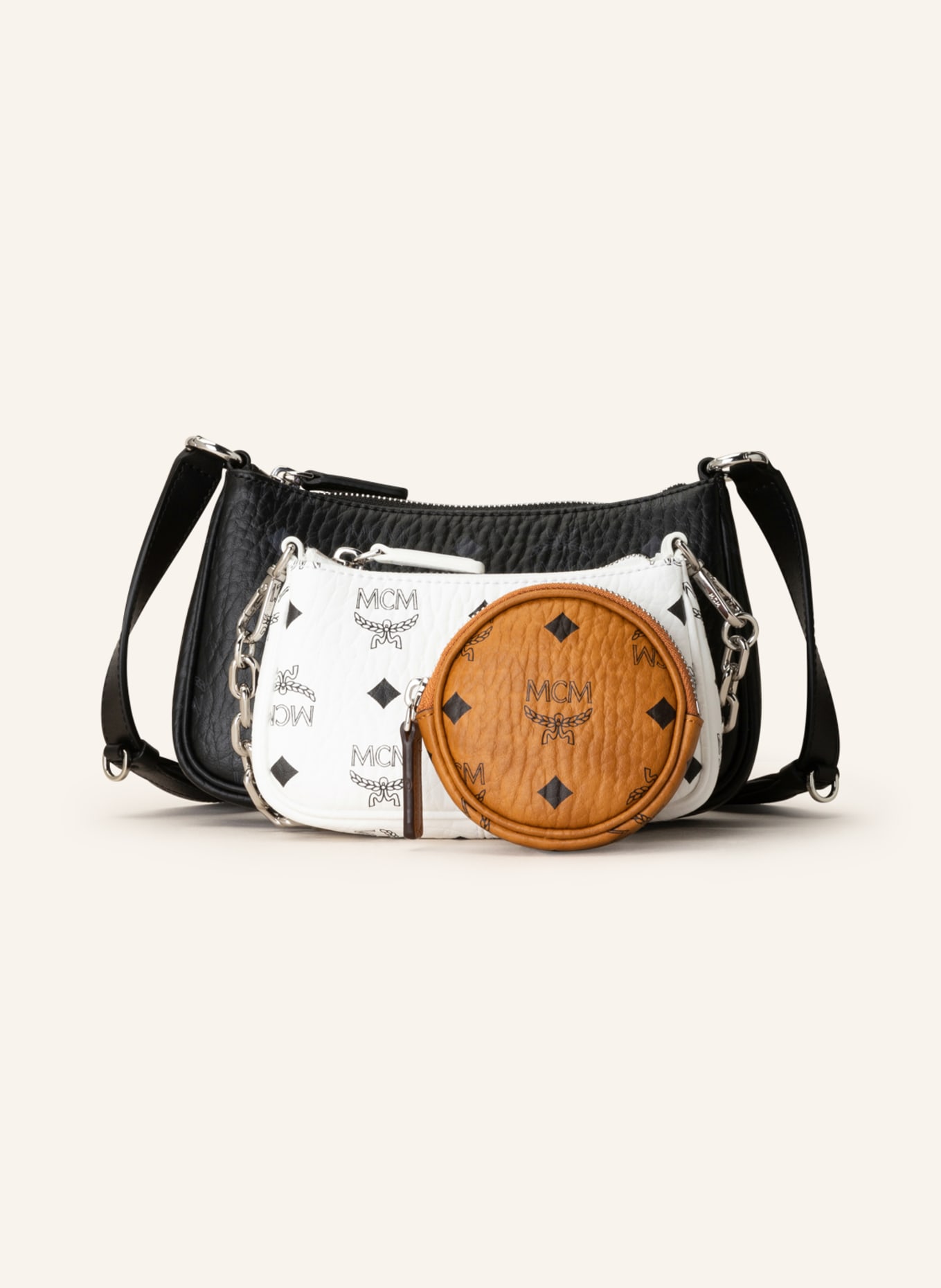 MCM Shoulder bag VERITAS, Color: BLACK/ WHITE/ COGNAC (Image 1)