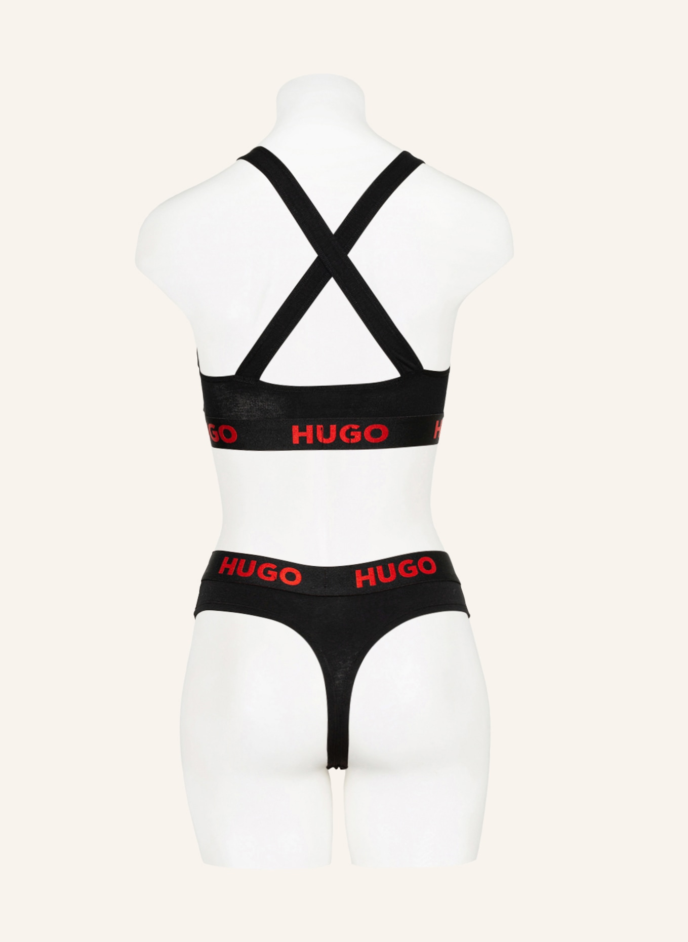 HUGO Bustier: SCHWARZ / ROT
