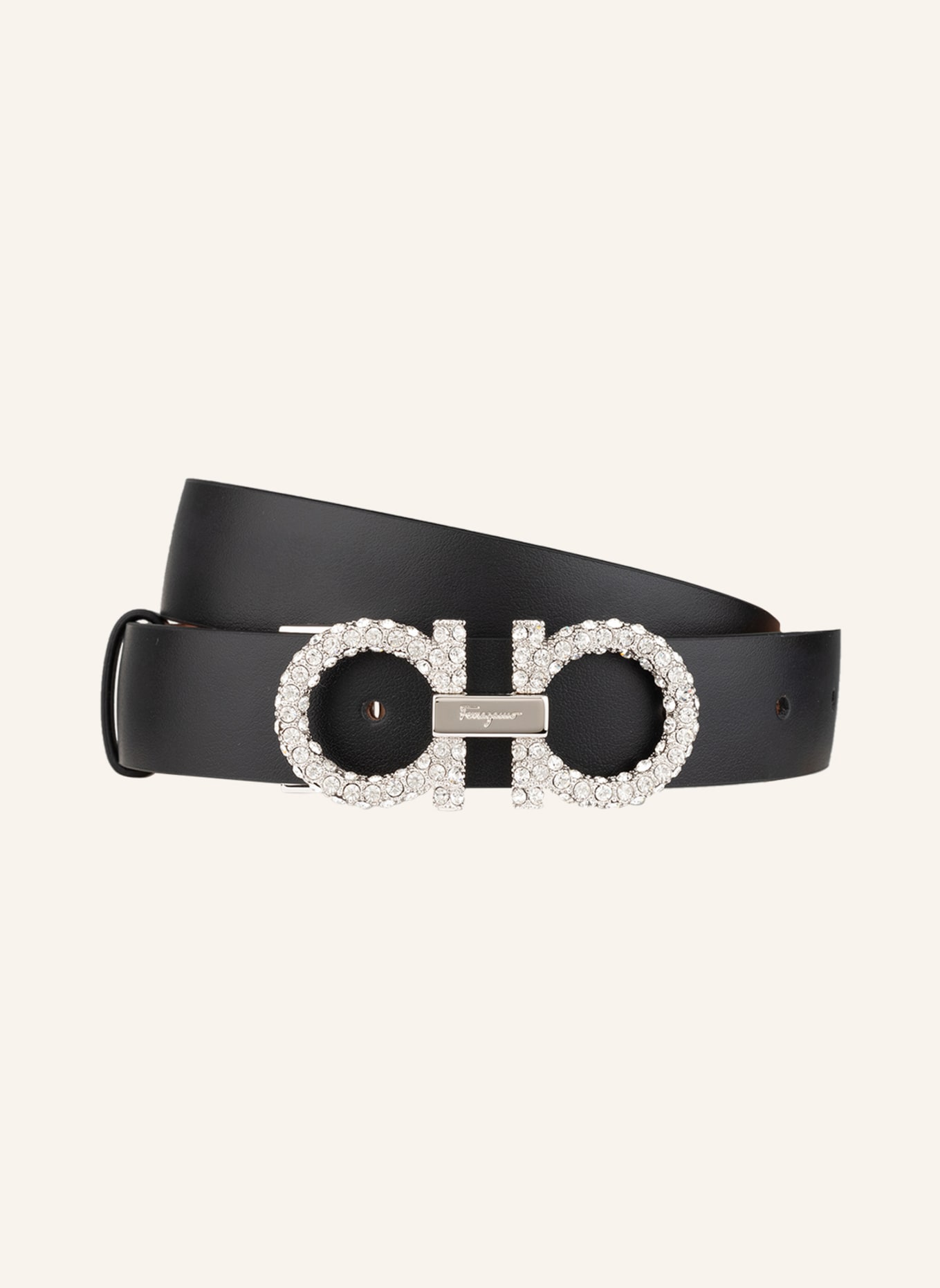 White and black ferragamo belt hot sale