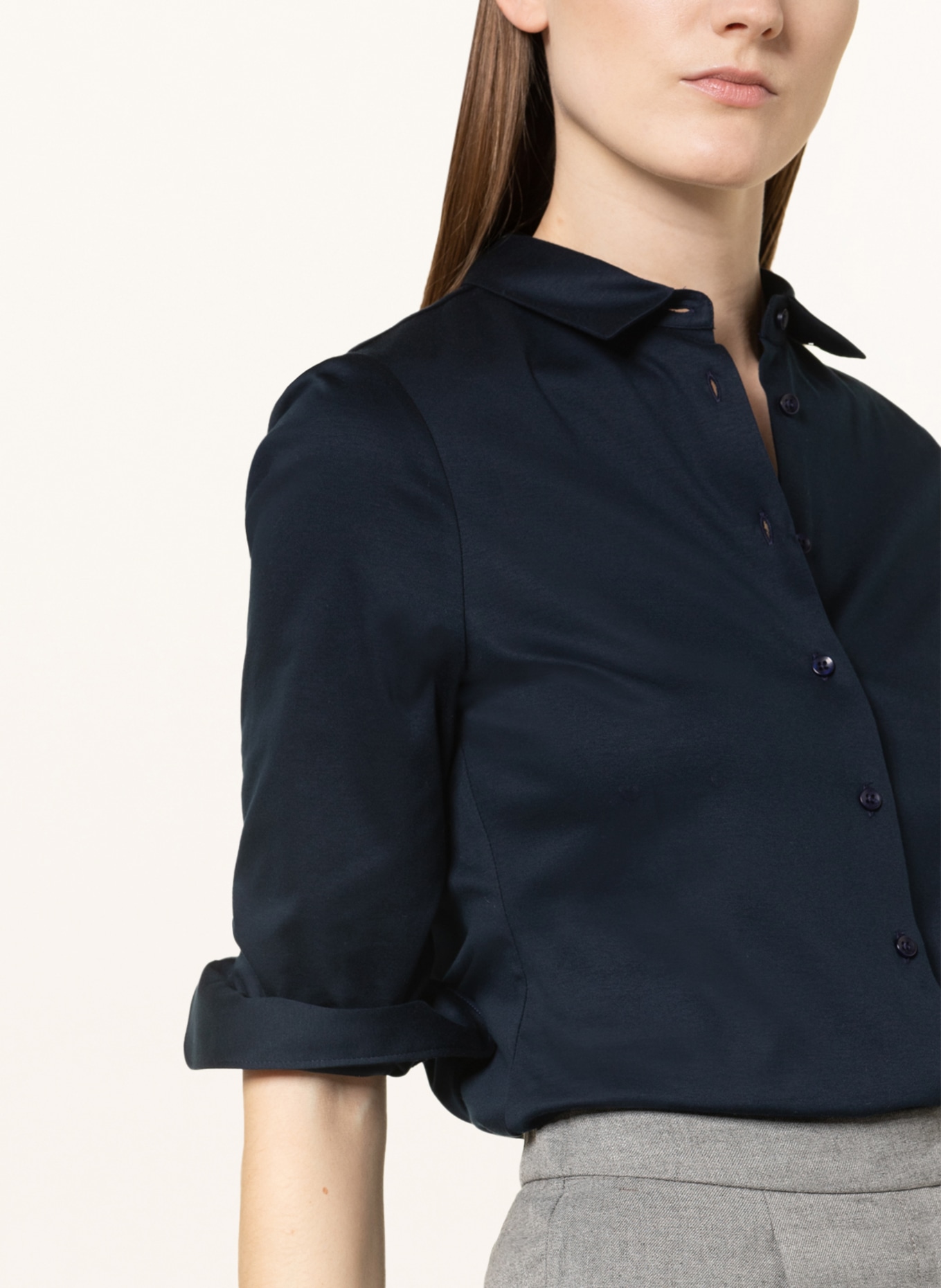 ETERNA Shirt blouse made of jersey, Color: DARK BLUE (Image 4)