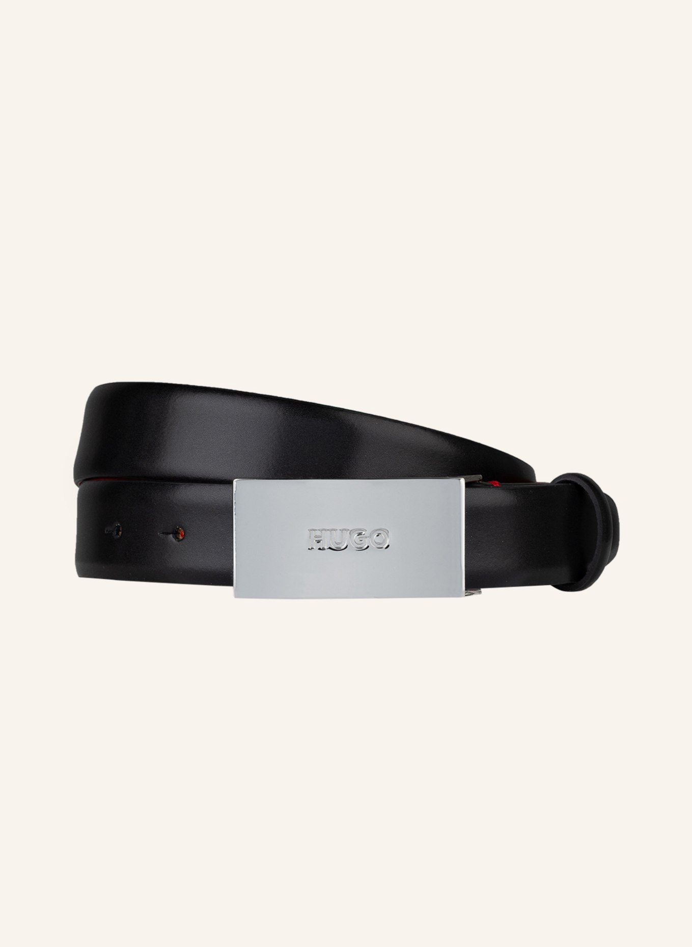 HUGO Leather belt BALDWIN, Color: BLACK (Image 1)