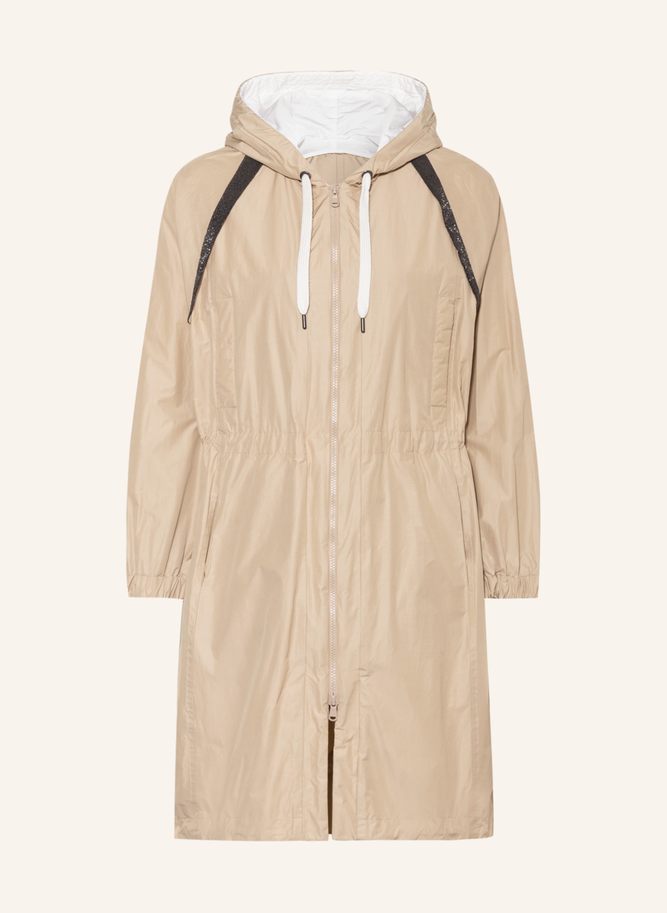 BRUNELLO CUCINELLI Raincoat with beads in beige