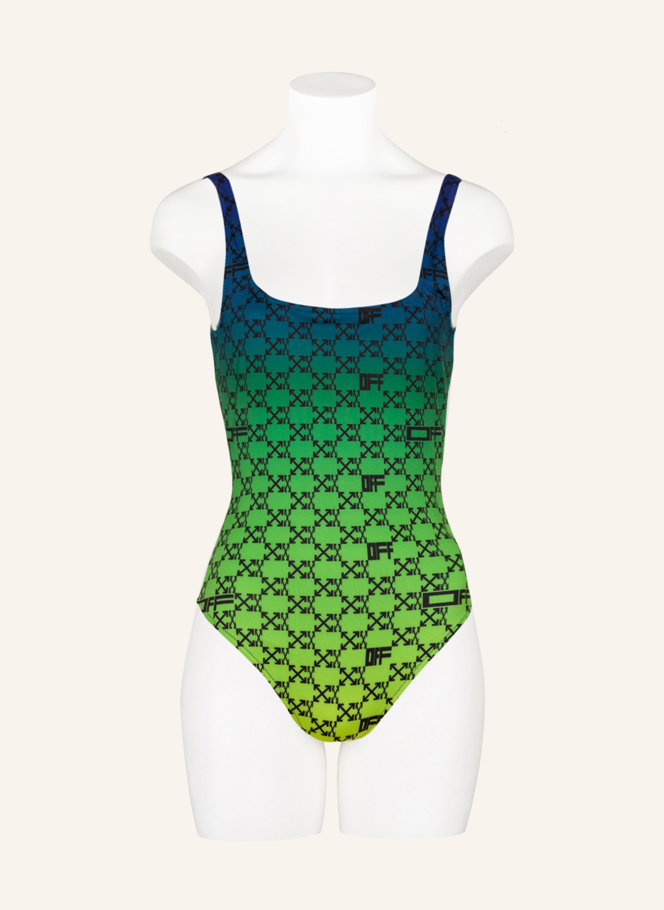Off-White Swimsuit, Color: LIGHT GREEN/ GREEN/ BLACK (Image 2)