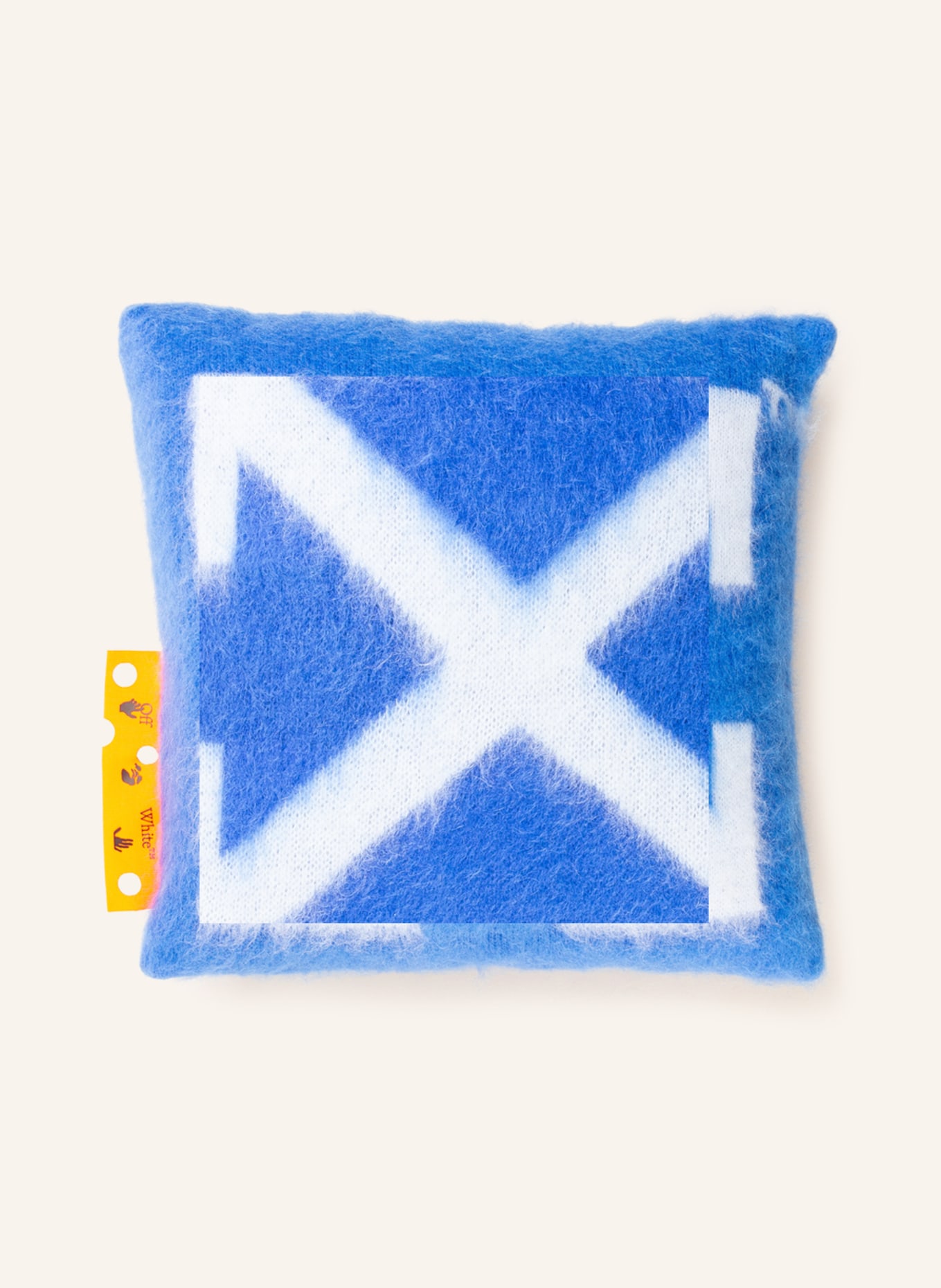 Off-White Home Decorative cushion with mohair, Color: BLUE/ WHITE (Image 2)