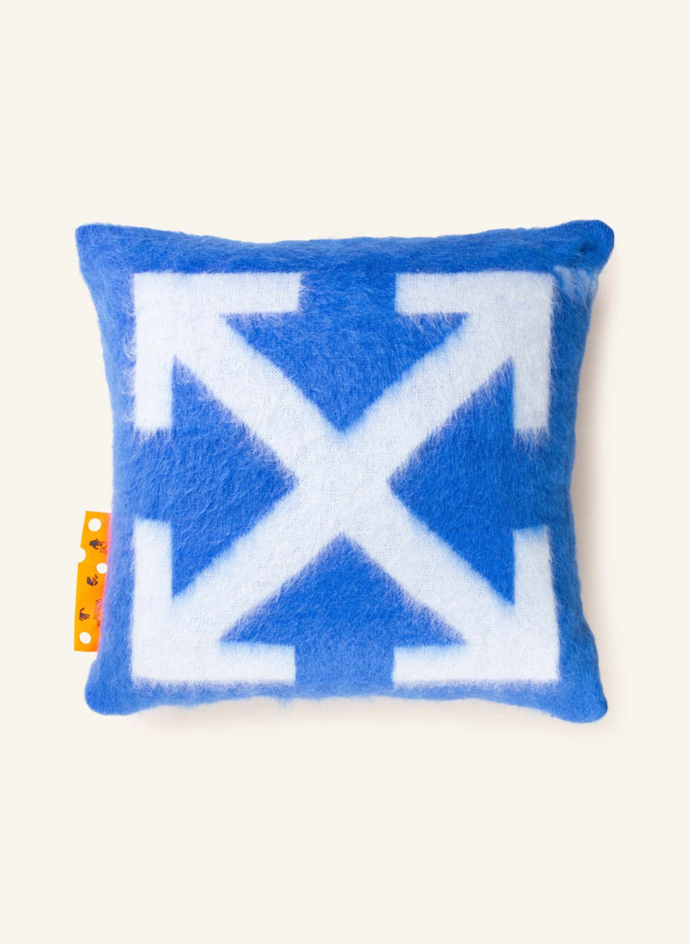 Off-White Home Decorative cushion with mohair, Color: BLUE/ WHITE (Image 2)