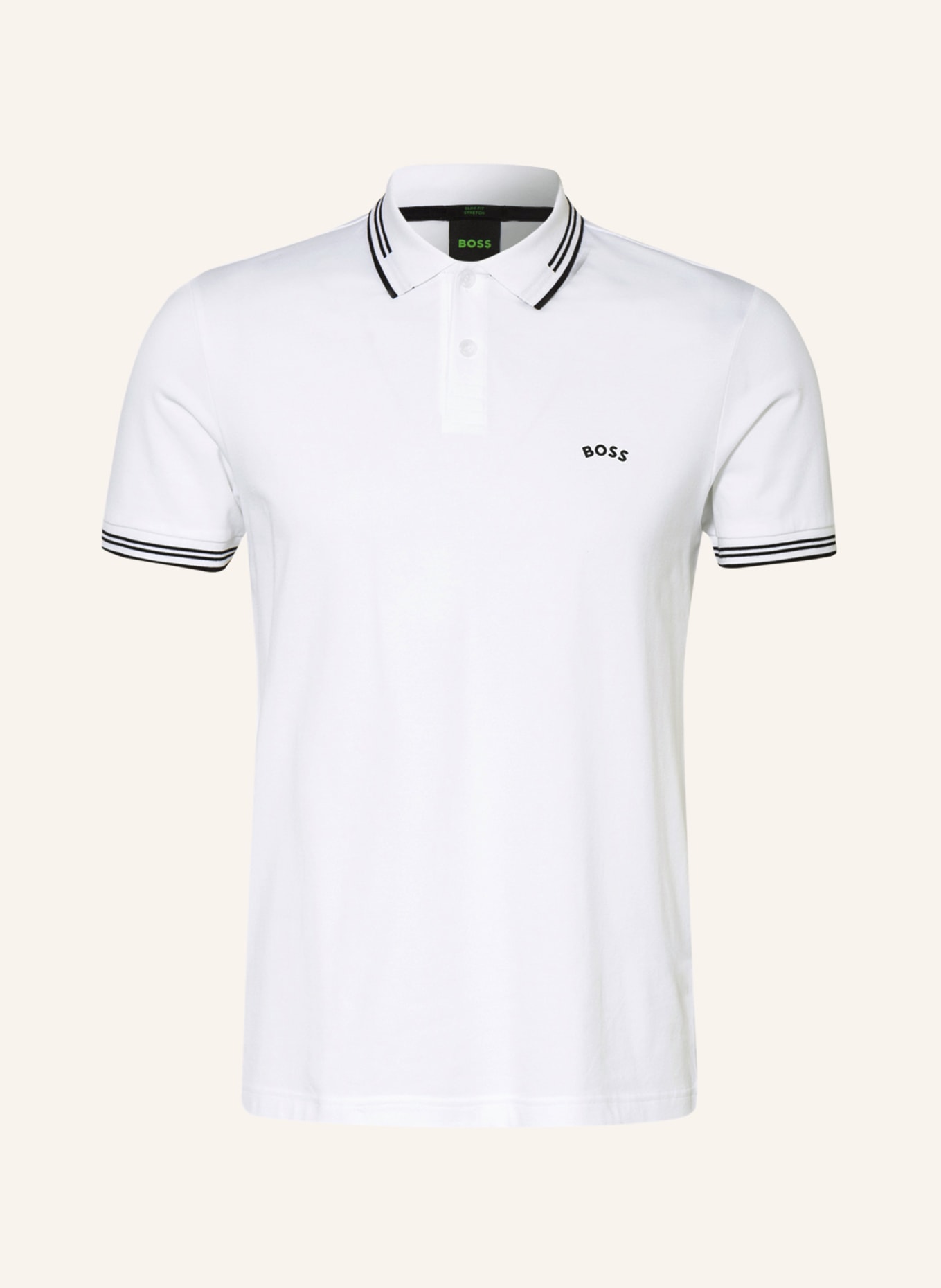 BOSS Piqué-Poloshirt PAUL Slim Fit, Farbe: WEISS/ SCHWARZ (Bild 1)