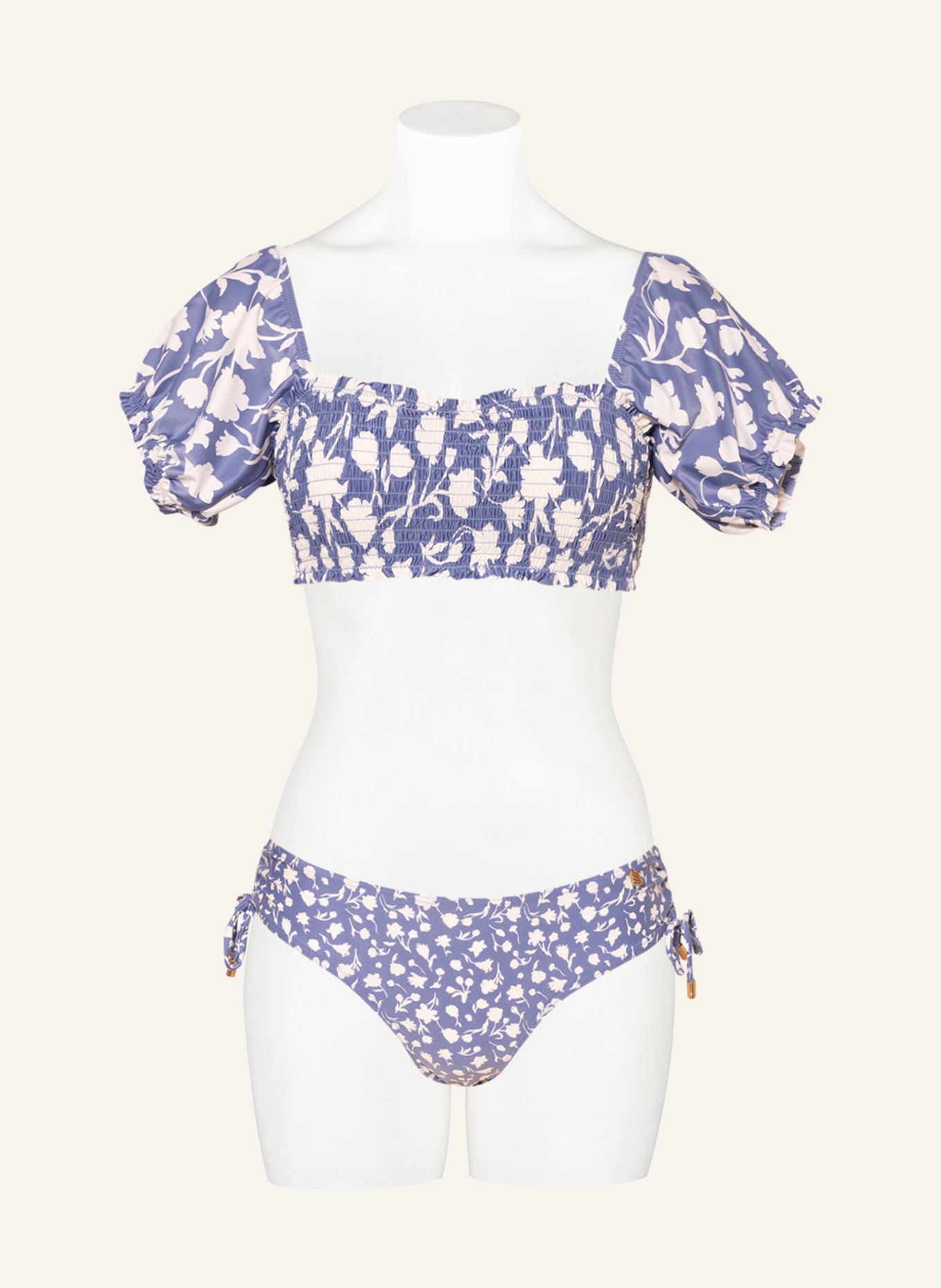 BEACHLIFE Basic bikini bottoms FLOWER FEST, Color: LIGHT BLUE/ WHITE (Image 2)