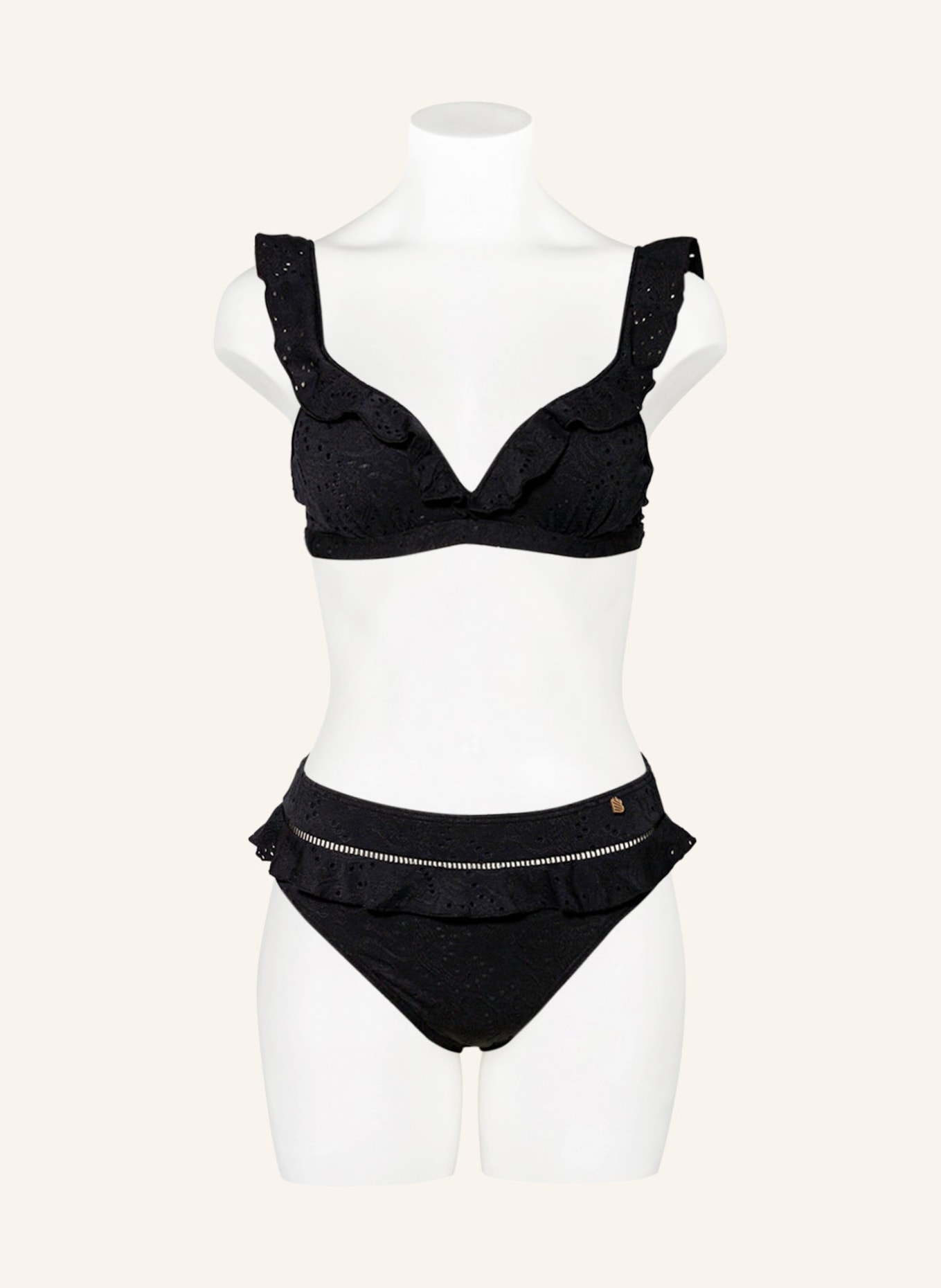 BEACHLIFE Underwired bikini top BLACK EMBROIDERY, Color: BLACK (Image 2)