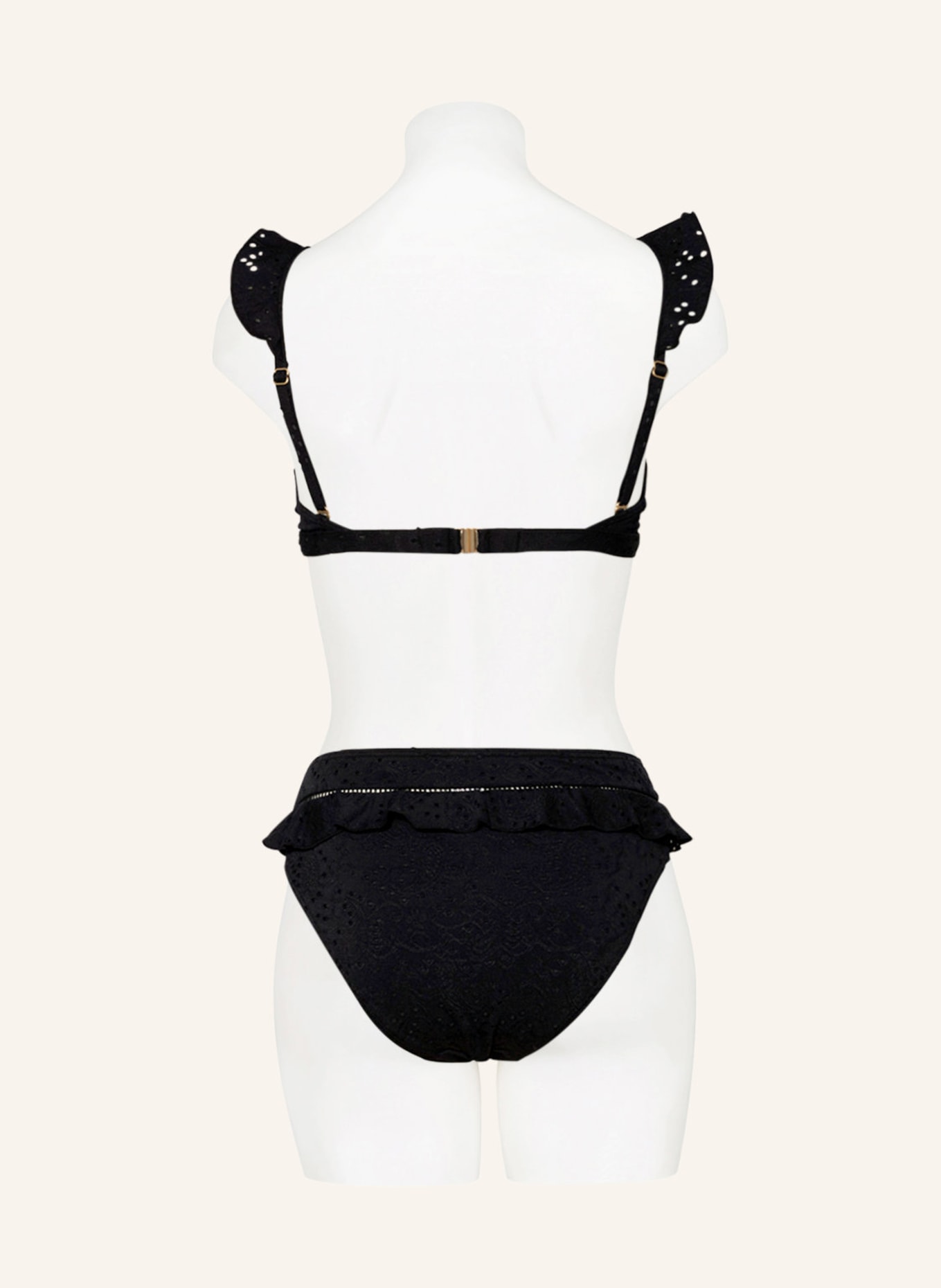 BEACHLIFE Underwired bikini top BLACK EMBROIDERY, Color: BLACK (Image 3)