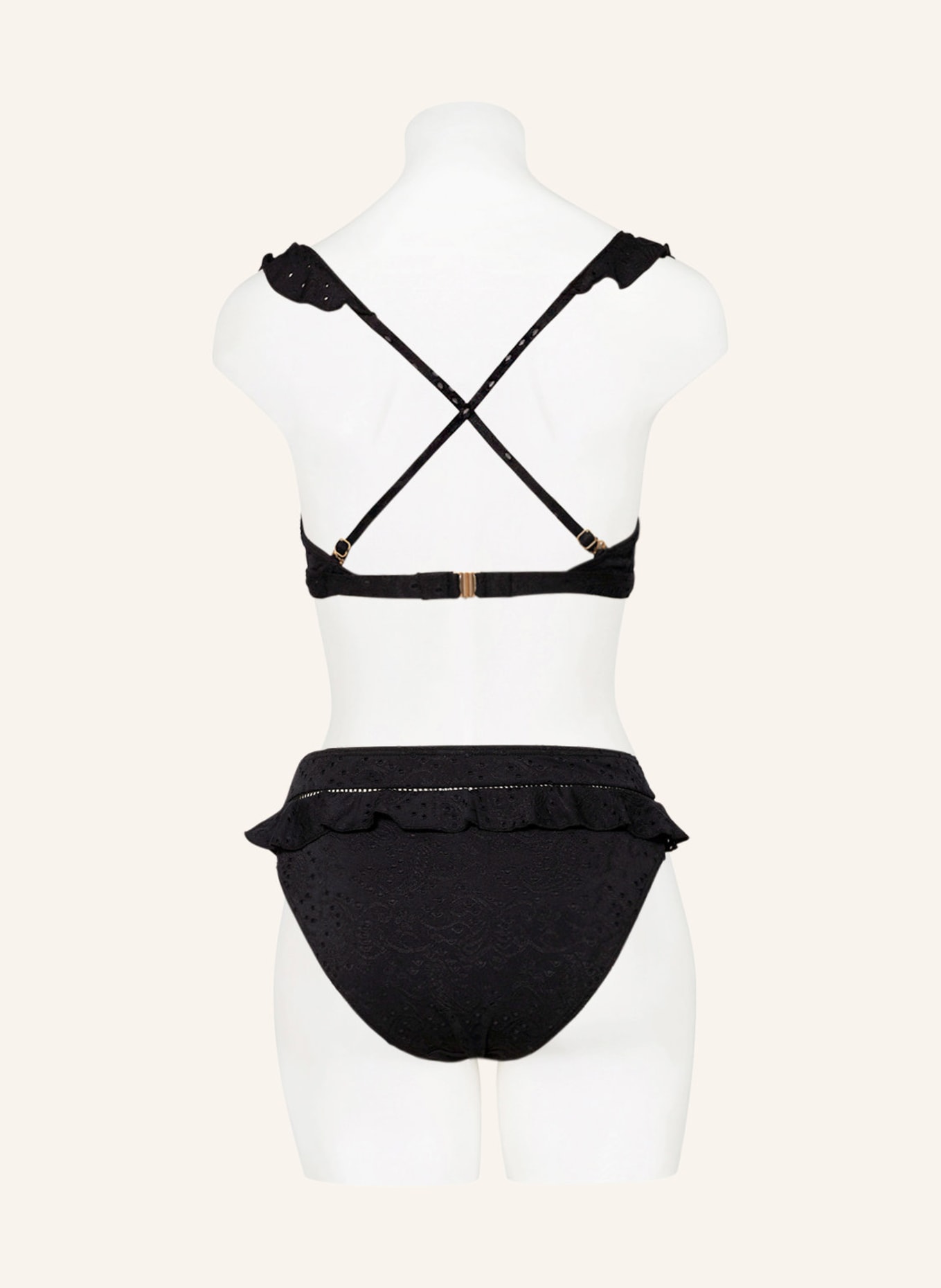 BEACHLIFE Underwired bikini top BLACK EMBROIDERY, Color: BLACK (Image 5)