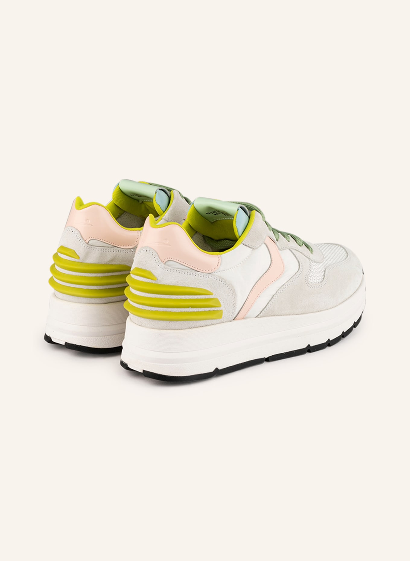 VOILE BLANCHE Sneakers MARAN POWER, Color: WHITE/ LIGHT GREEN/ ROSE (Image 2)