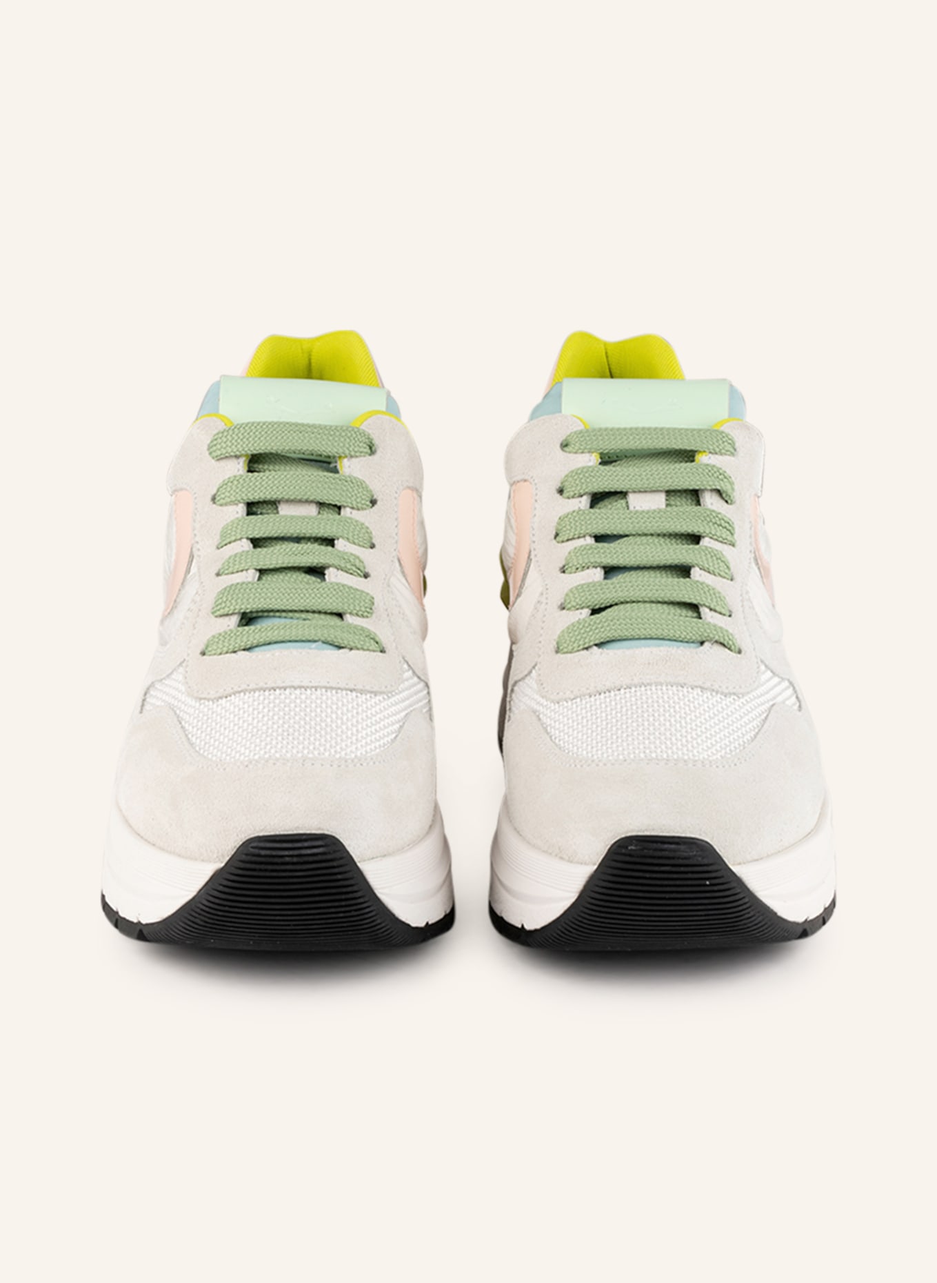VOILE BLANCHE Sneakers MARAN POWER, Color: WHITE/ LIGHT GREEN/ ROSE (Image 3)