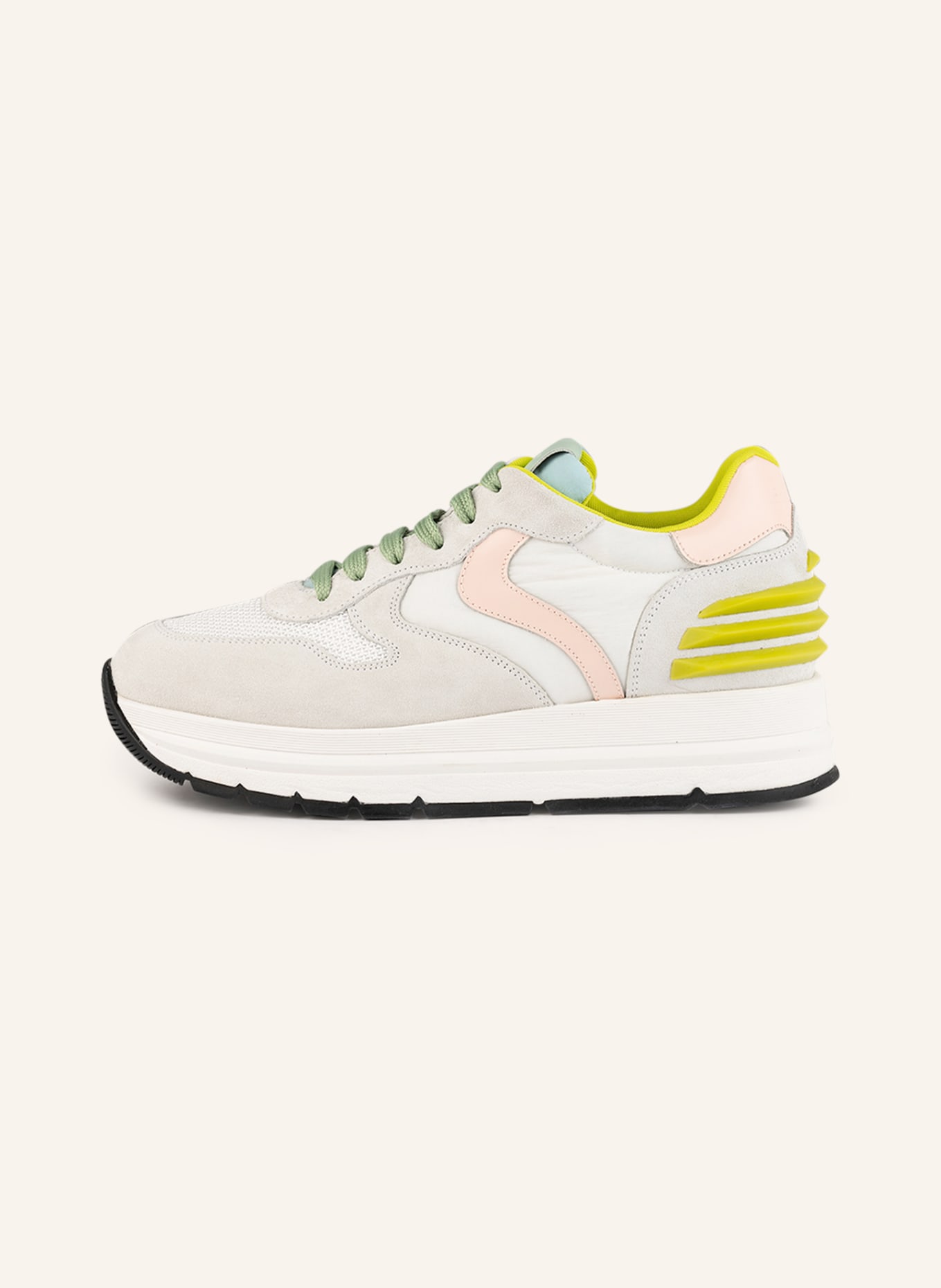 VOILE BLANCHE Sneakers MARAN POWER, Color: WHITE/ LIGHT GREEN/ ROSE (Image 4)
