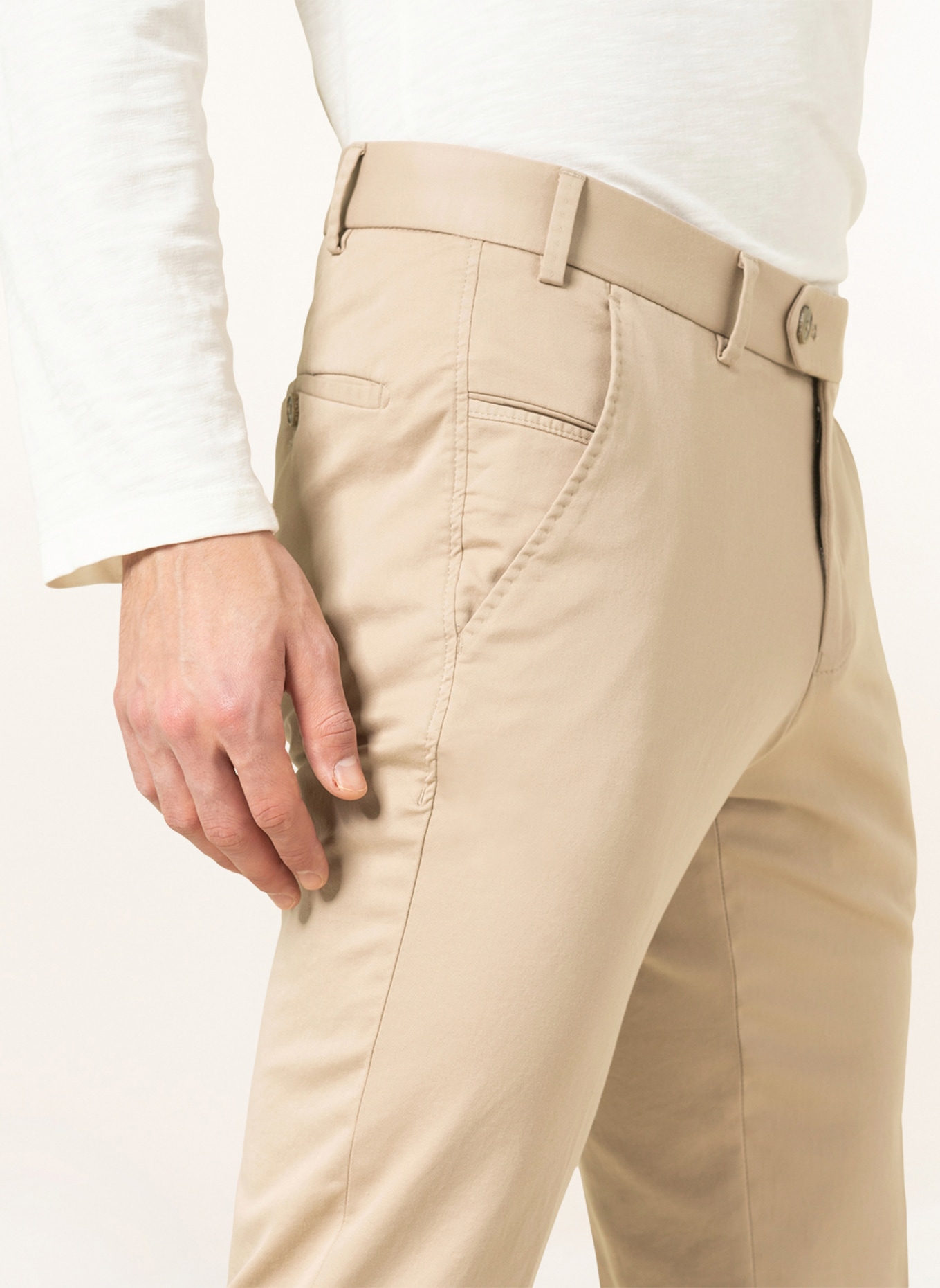 HILTL Chino kalhoty Extra Slim Fit, Barva: BÉŽOVÁ (Obrázek 5)