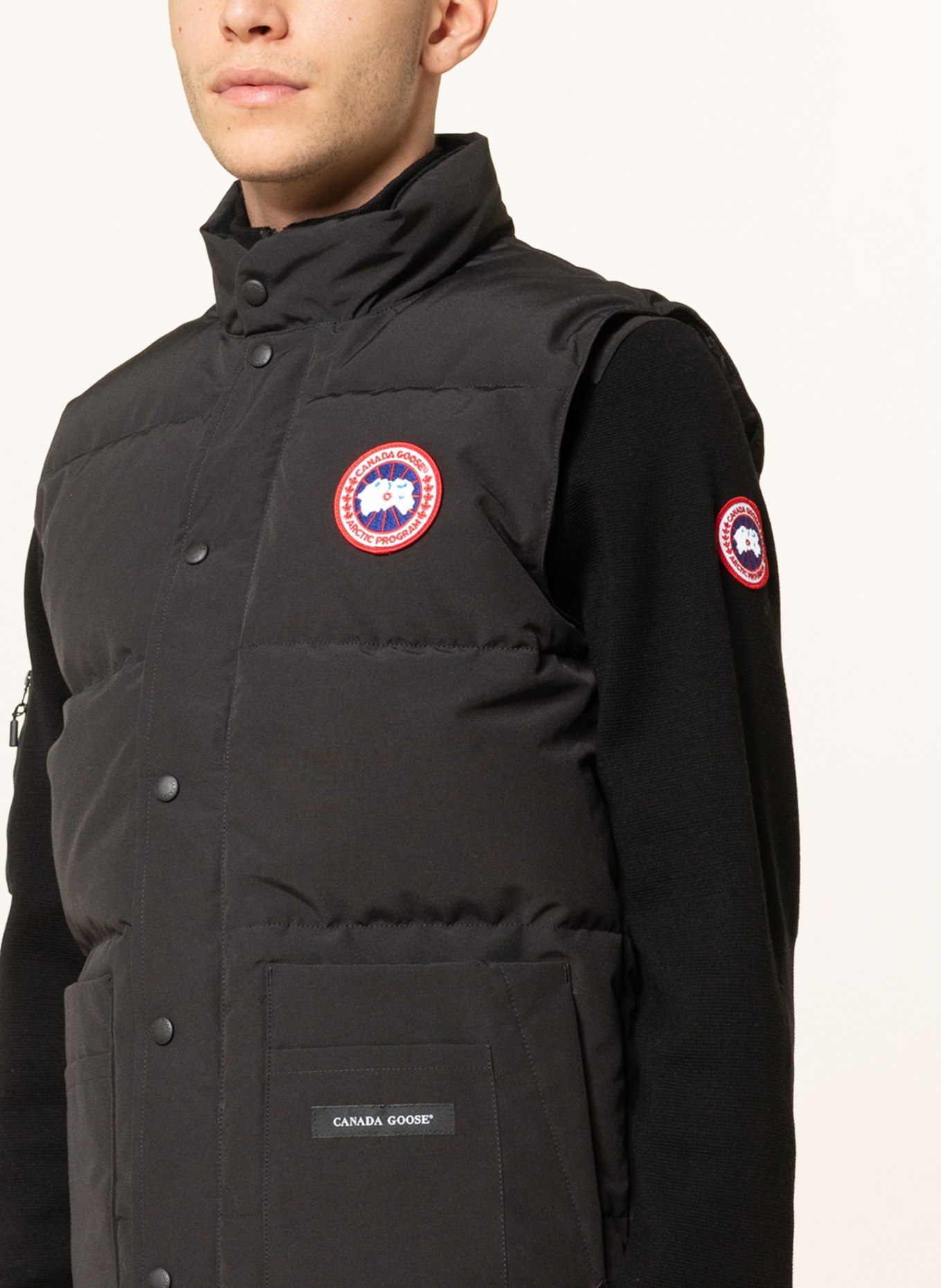 CANADA GOOSE Down vest FREESTYLE, Color: BLACK (Image 4)