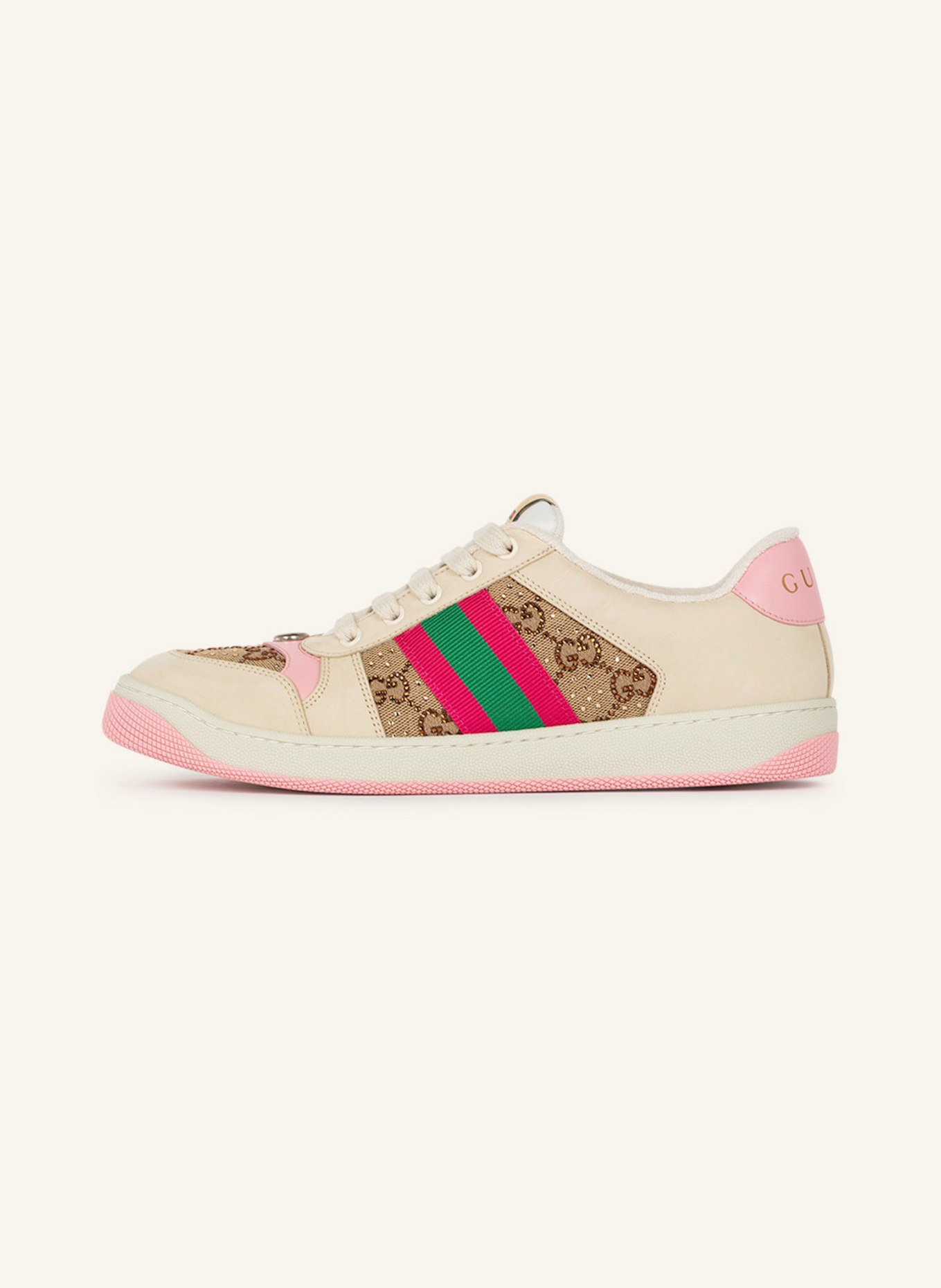 GUCCI Sneakers SCREENER with decorative gem trim, Color: 2587 CAM-EBO/W.R/B.P-N.S- (Image 4)