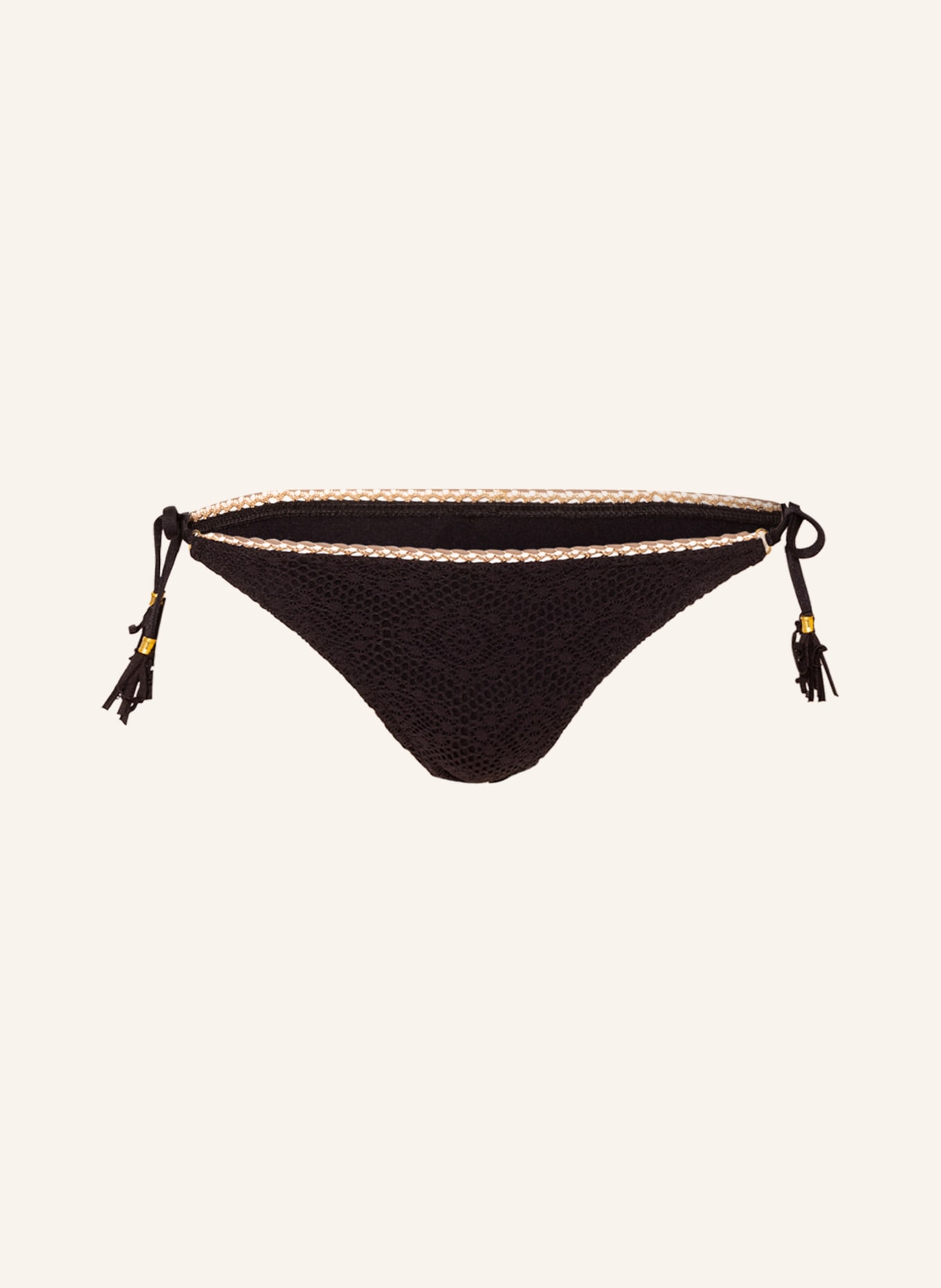 BANANA MOON COUTURE Triangle bikini bottoms CROCHET GALBIA, Color: BLACK (Image 1)