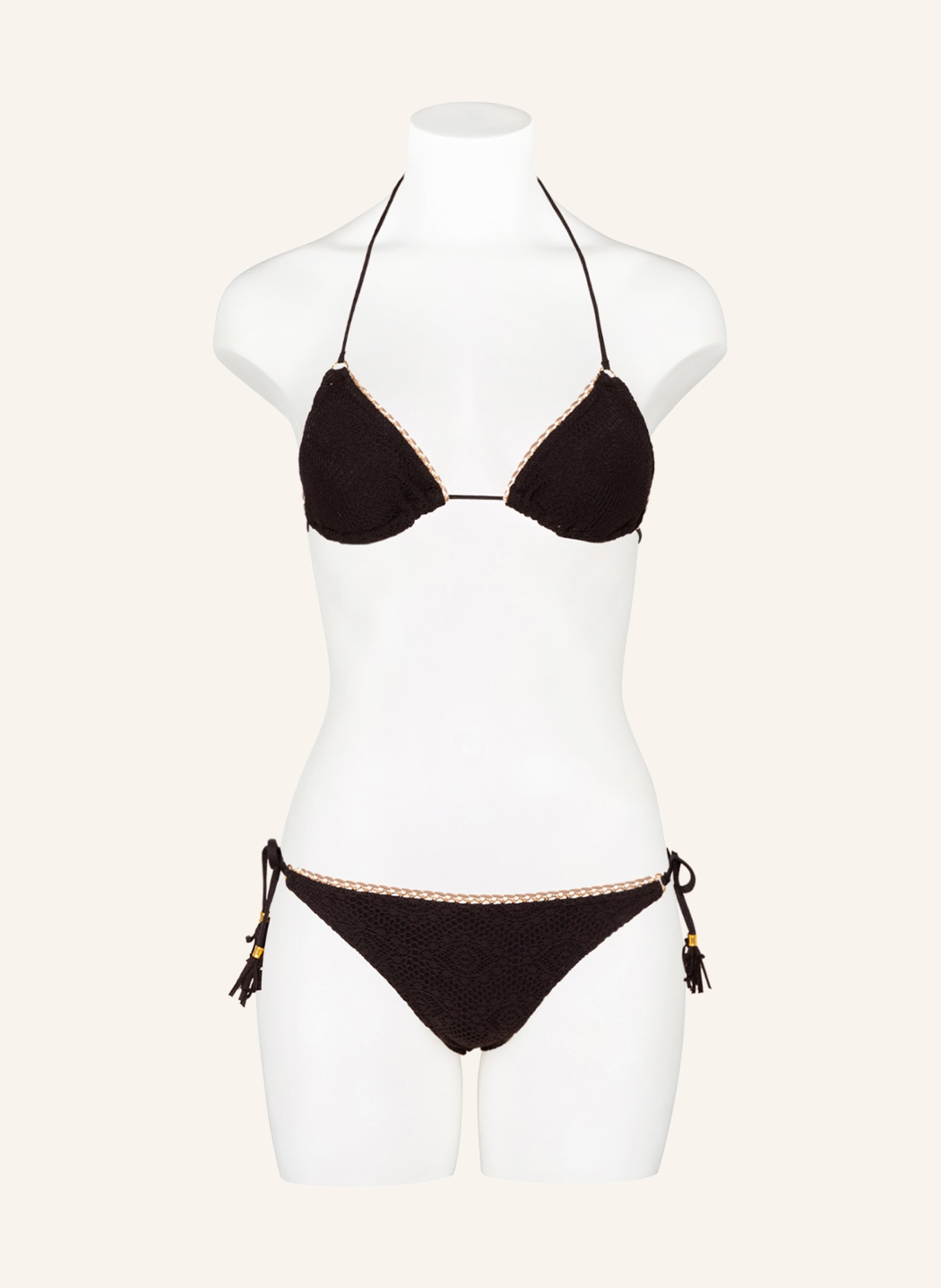 BANANA MOON COUTURE Triangle bikini bottoms CROCHET GALBIA, Color: BLACK (Image 2)