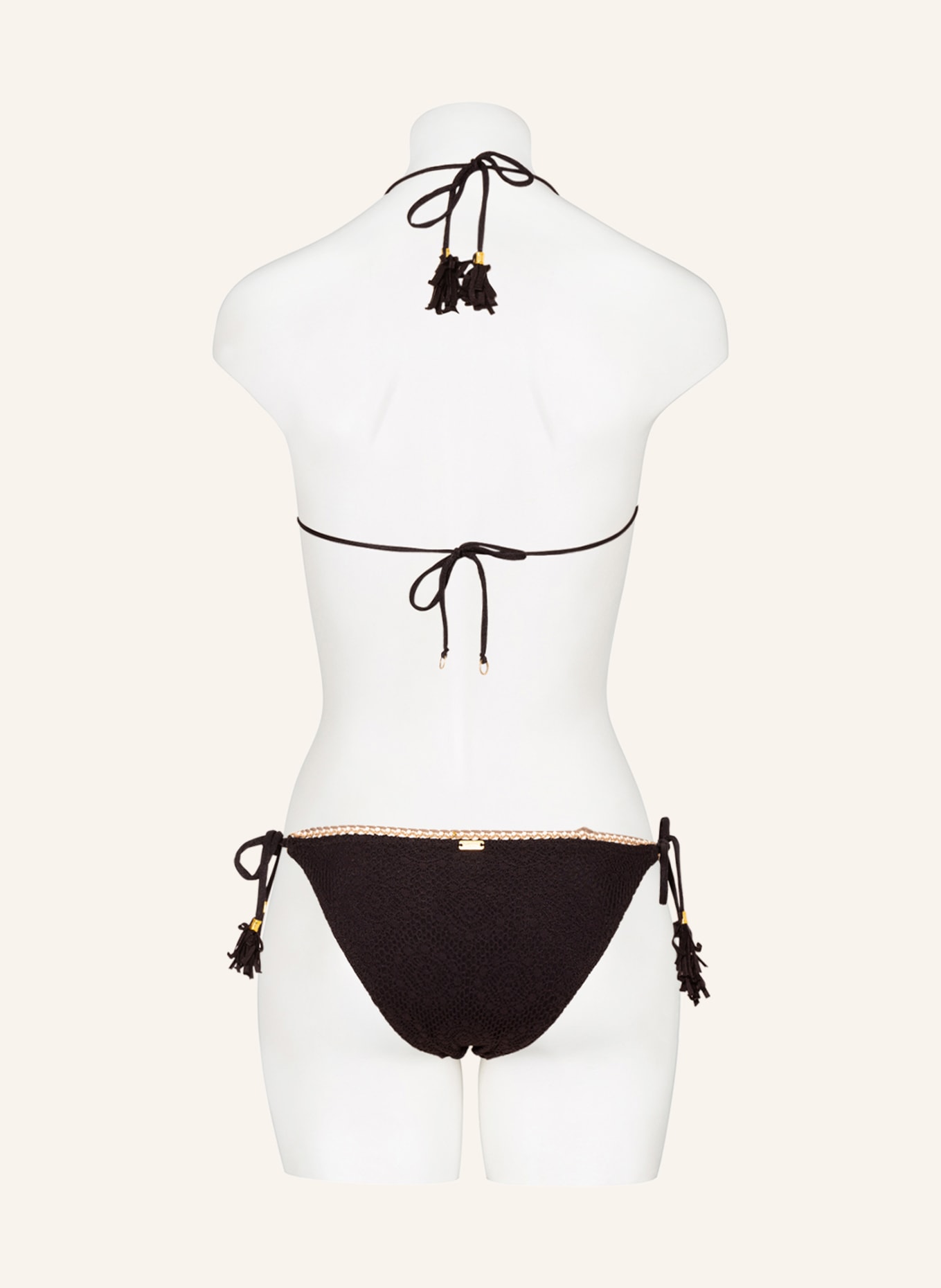 BANANA MOON COUTURE Triangle bikini bottoms CROCHET GALBIA, Color: BLACK (Image 3)
