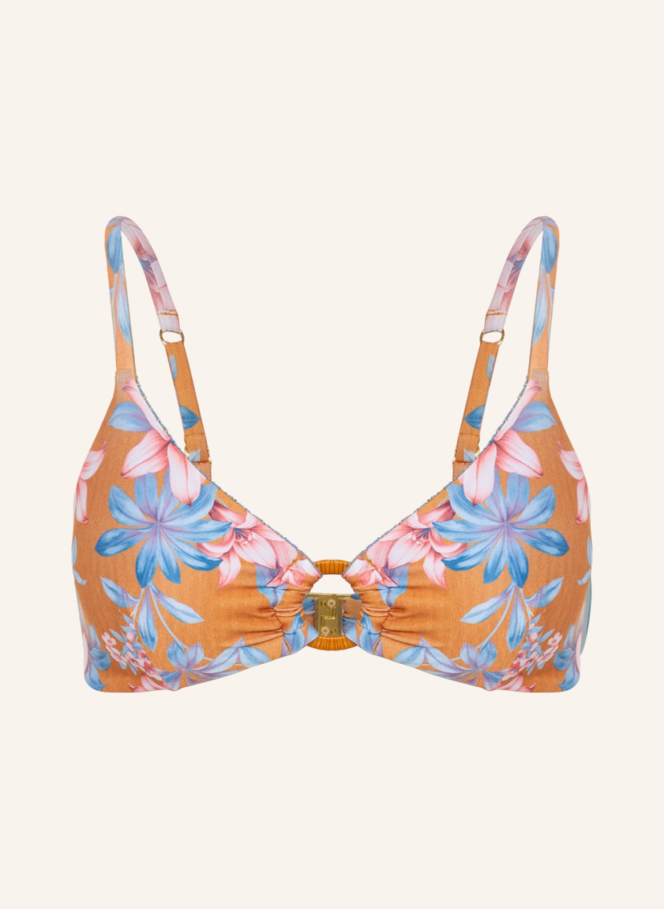 BANANA MOON COUTURE Triangel-Bikini-Top ZANO PALAPAS , Farbe: HELLROSA/ DUNKELORANGE/ BLAUGRAU (Bild 1)