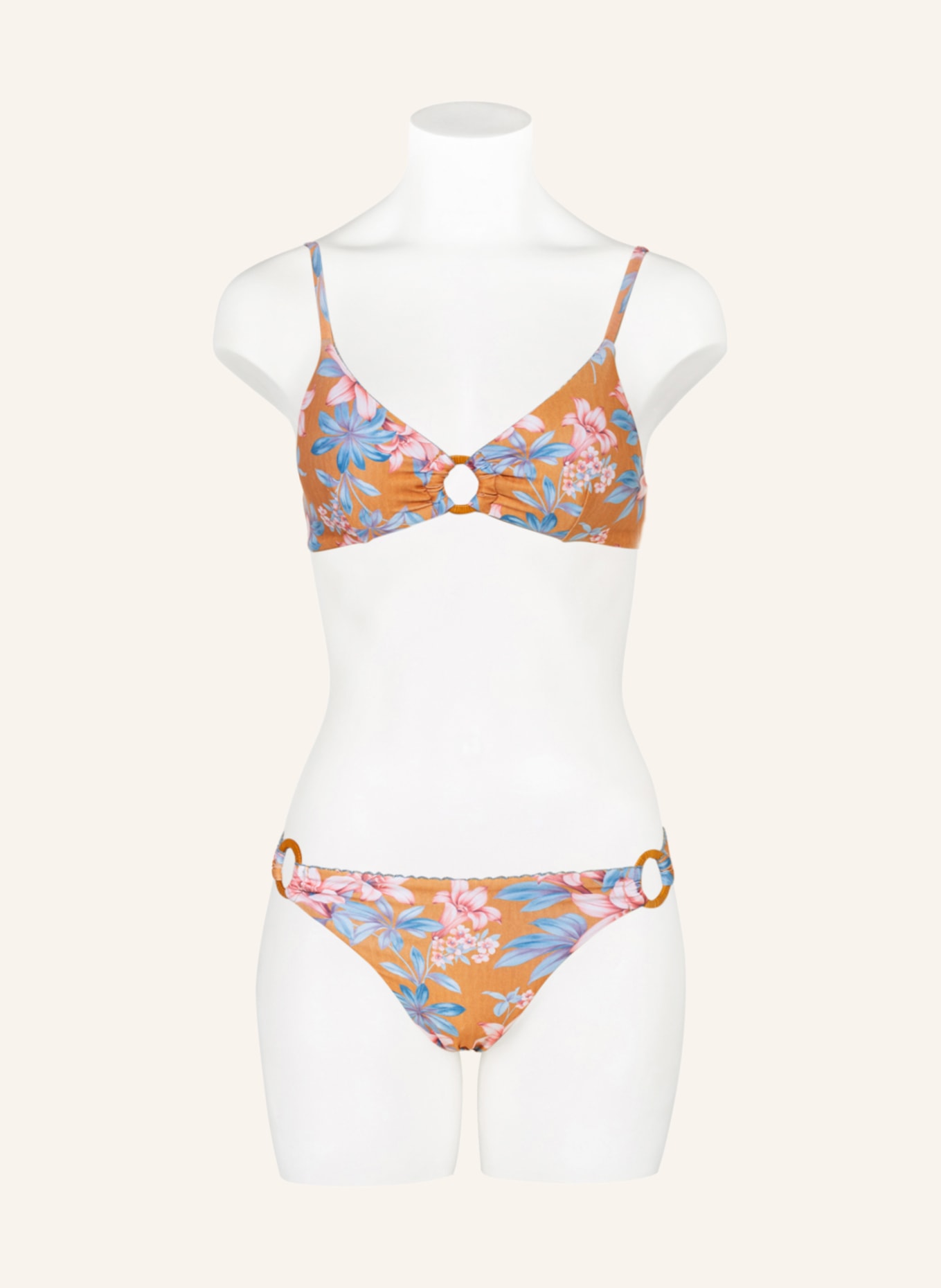 BANANA MOON COUTURE Triangel-Bikini-Top ZANO PALAPAS , Farbe: HELLROSA/ DUNKELORANGE/ BLAUGRAU (Bild 2)