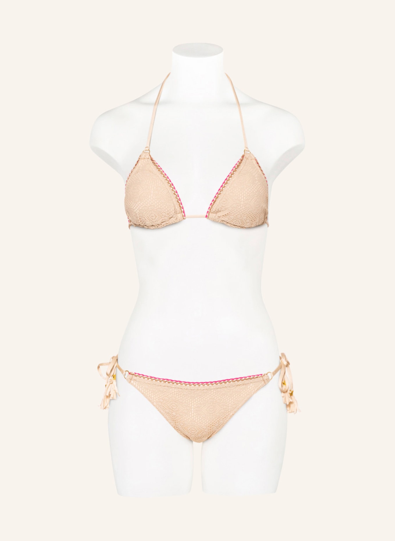 BANANA MOON COUTURE Triangle bikini top CROCHET GLEO, Color: CREAM (Image 2)