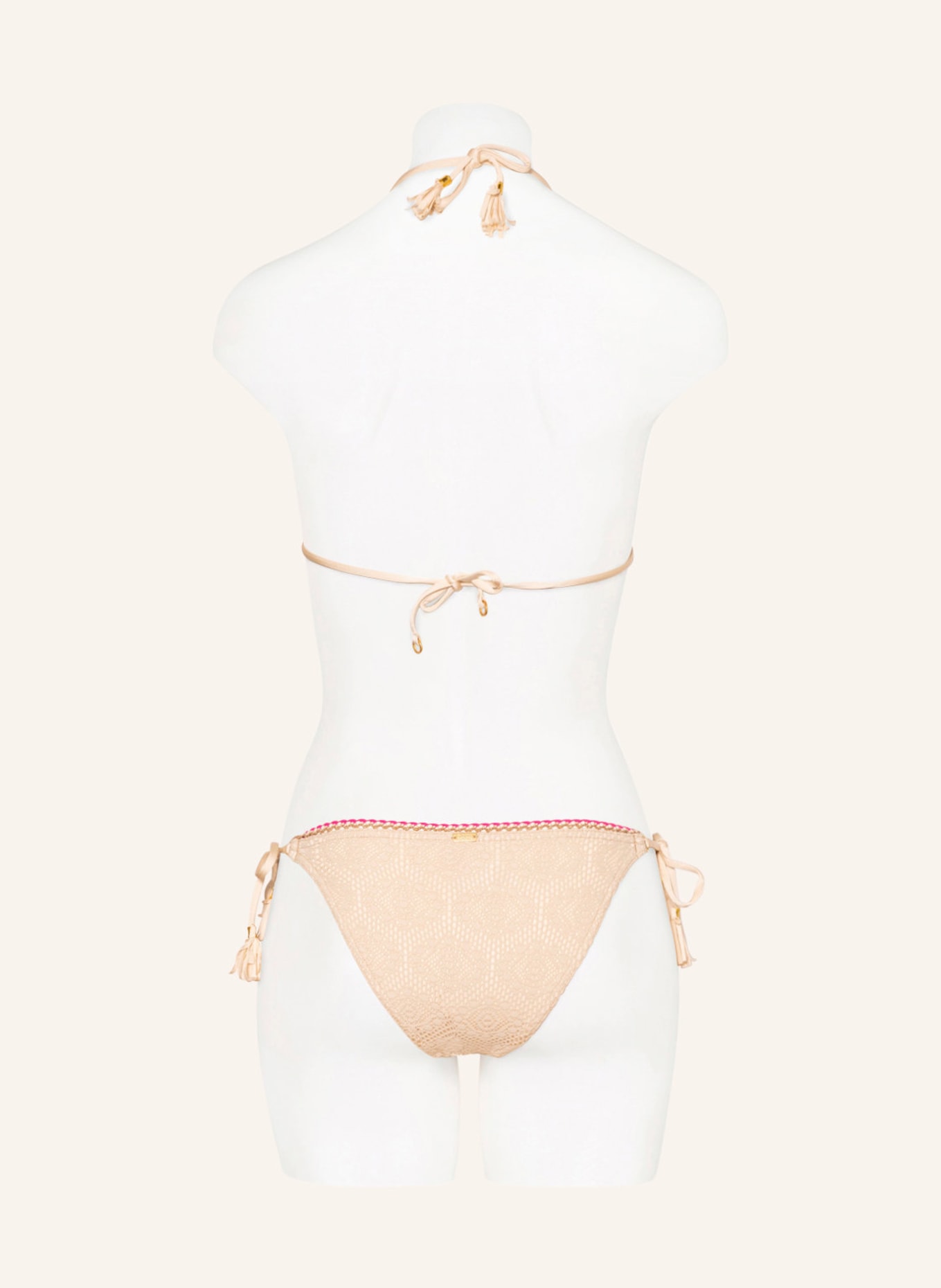 BANANA MOON COUTURE Triangle bikini top CROCHET GLEO, Color: CREAM (Image 3)