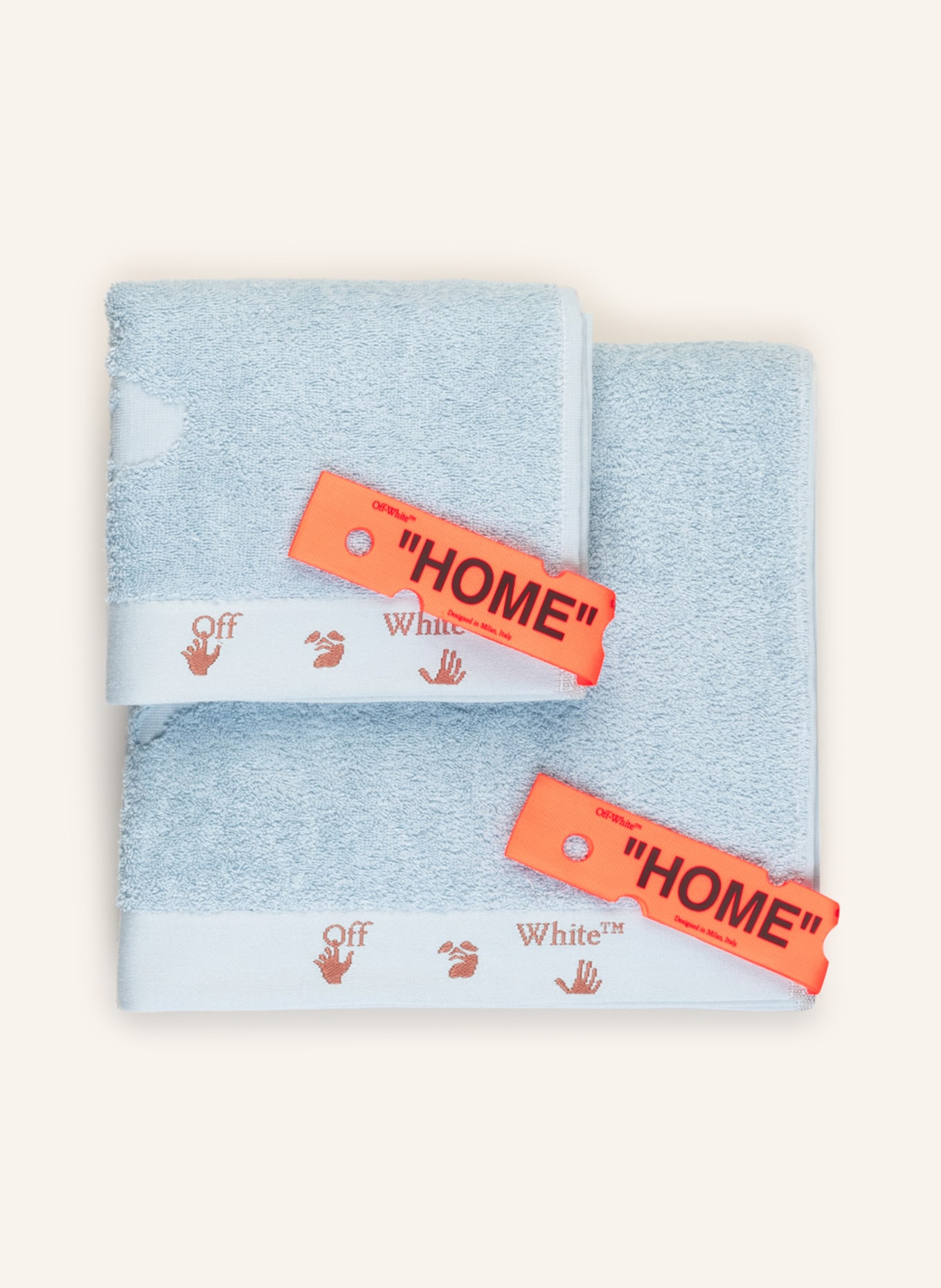 Off-White Home Zestaw: Ręcznik dla gości i ręcznik standardowy, Kolor: JASNONIEBIESKI (Obrazek 1)