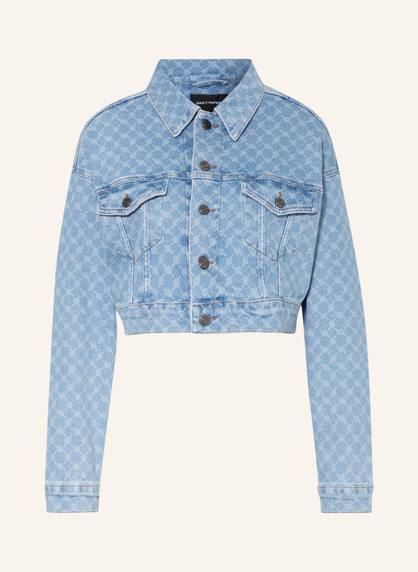 DAILY PAPER Cropped džínová bunda , Barva: TMAVĚ MODRÁ (Obrázek 1)