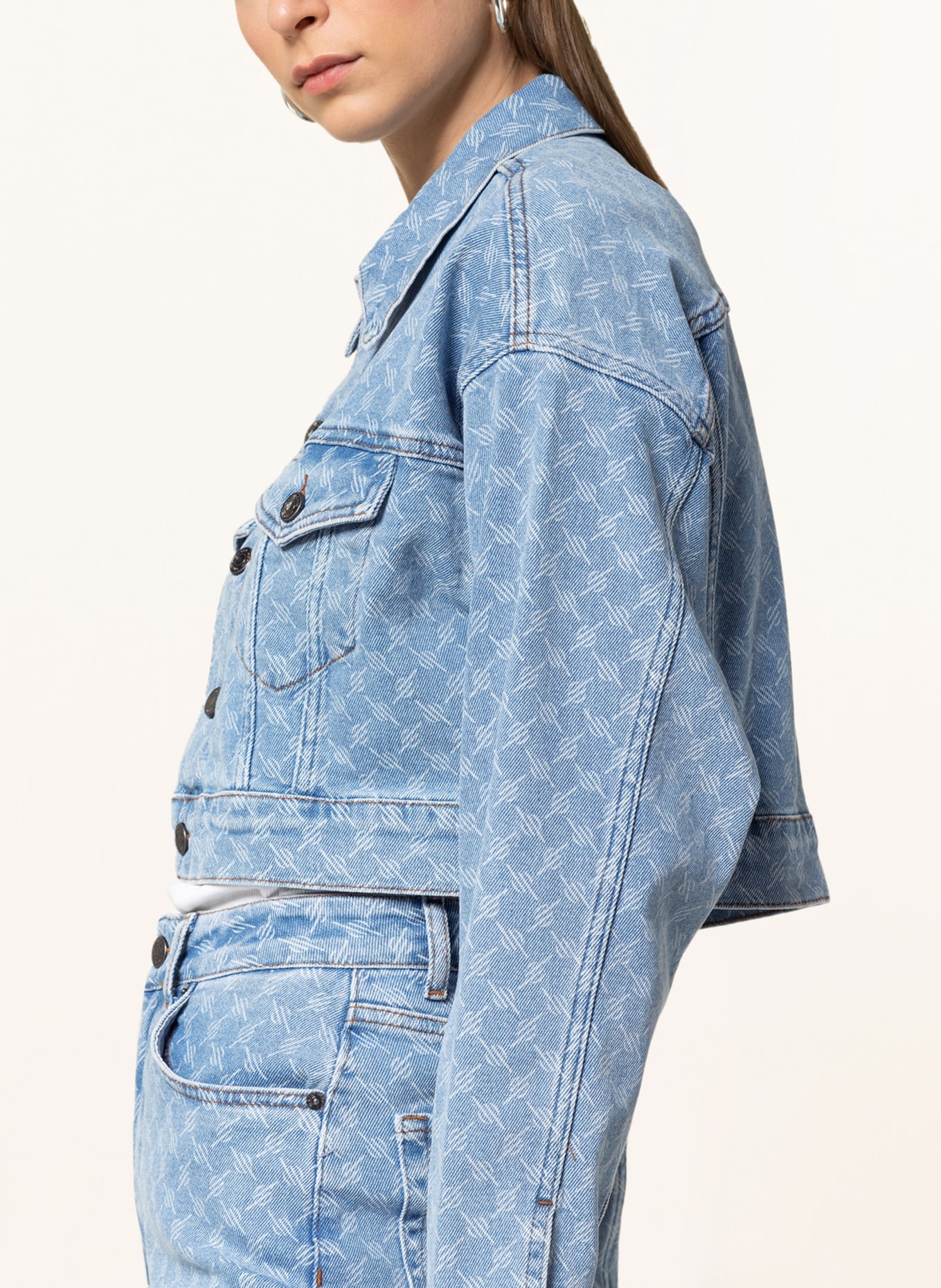 DAILY PAPER Cropped džínová bunda , Barva: TMAVĚ MODRÁ (Obrázek 4)