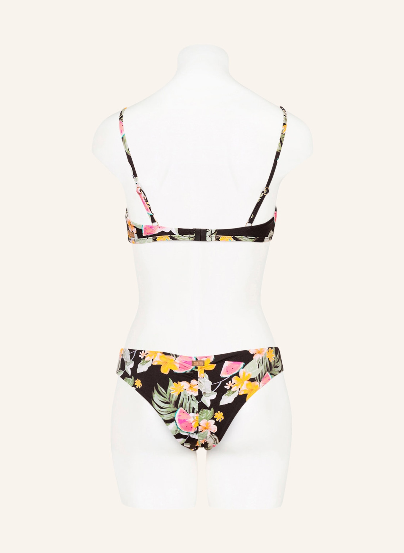 BANANA MOON Bralette bikini top WAILANI , Color: BLACK/ PINK/ GREEN (Image 3)