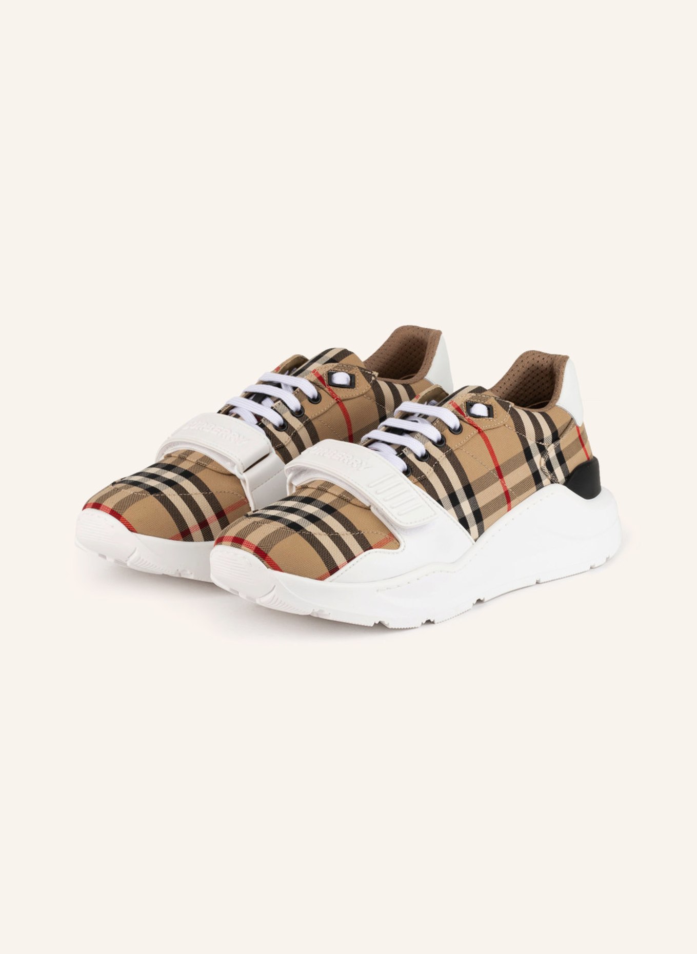 BURBERRY Sneakers RAMSEY, Color: BEIGE/ BLACK/ RED (Image 1)
