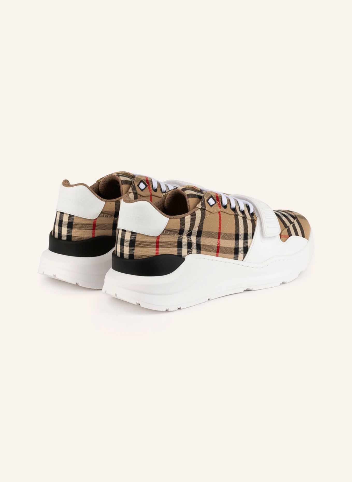 BURBERRY Sneakers RAMSEY, Color: BEIGE/ BLACK/ RED (Image 2)