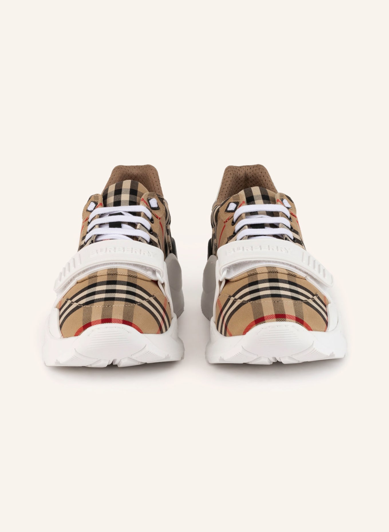 BURBERRY Sneakers RAMSEY, Color: BEIGE/ BLACK/ RED (Image 3)