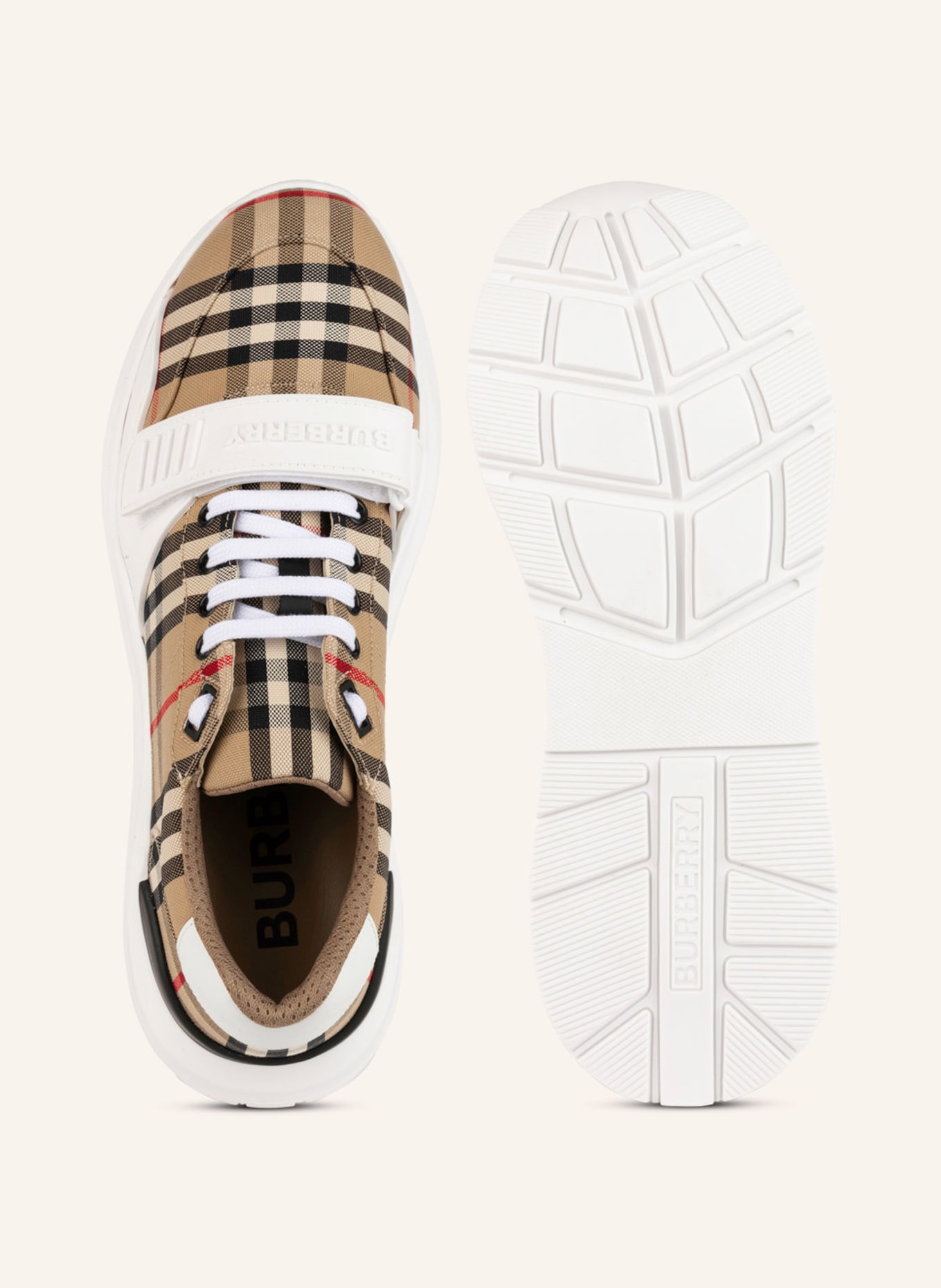 BURBERRY Sneakers RAMSEY, Color: BEIGE/ BLACK/ RED (Image 5)