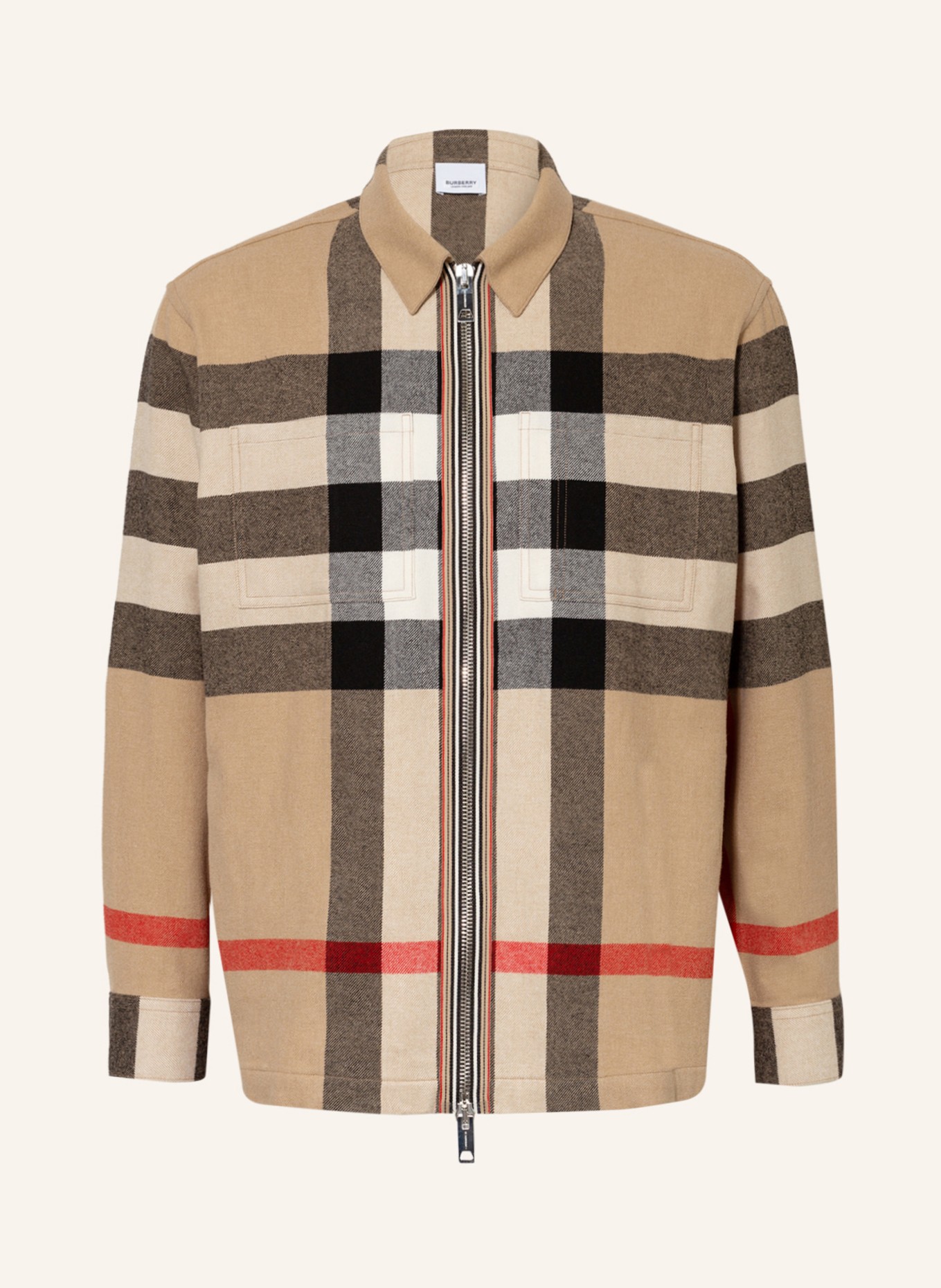 BURBERRY Overshirt HAGUE, Color: CAMEL/ RED (Image 1)