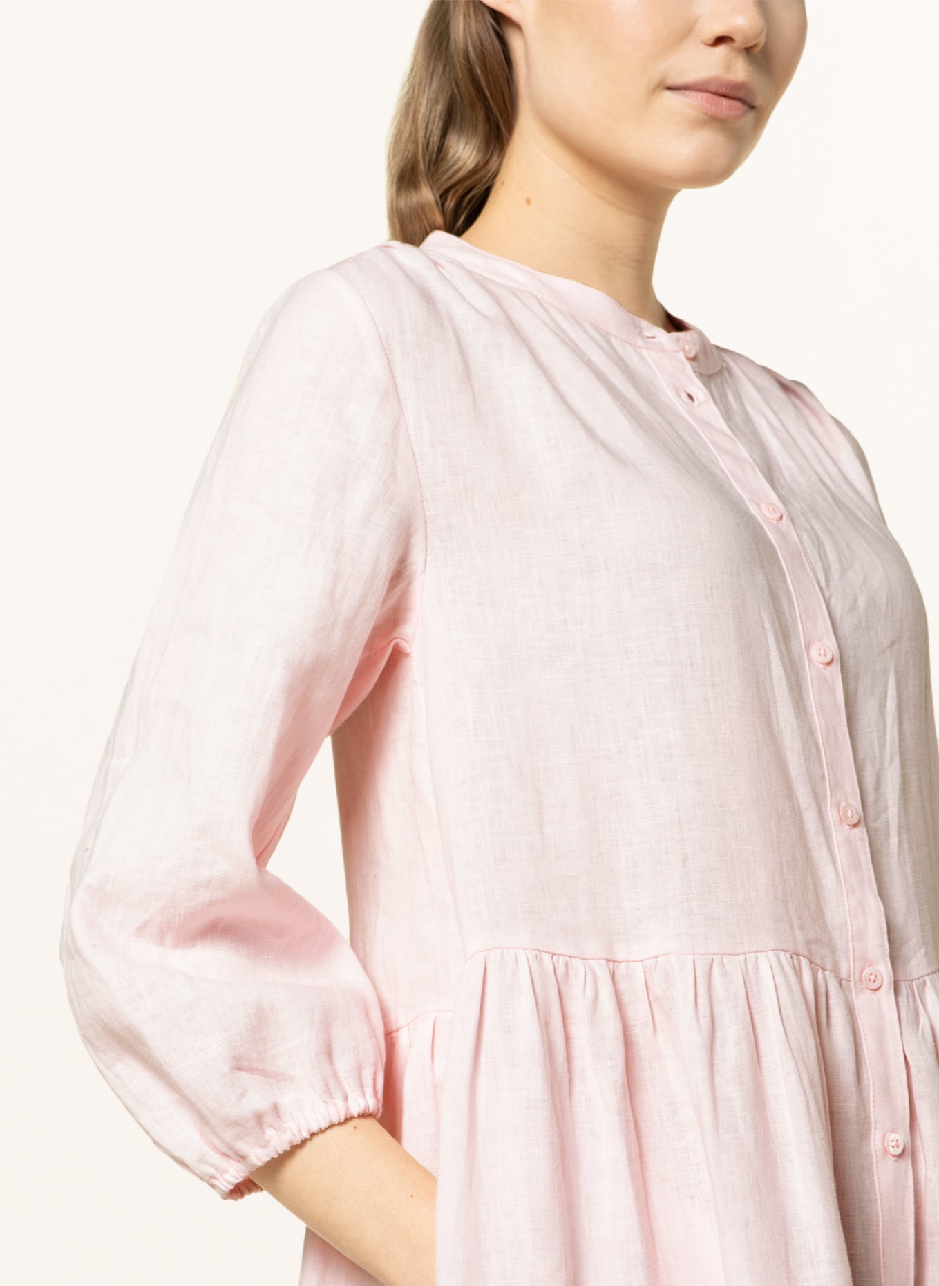 MRS & HUGS Hemdblusenkleid aus Leinen mit 3/4-Arm, Farbe: ROSA (Bild 4)
