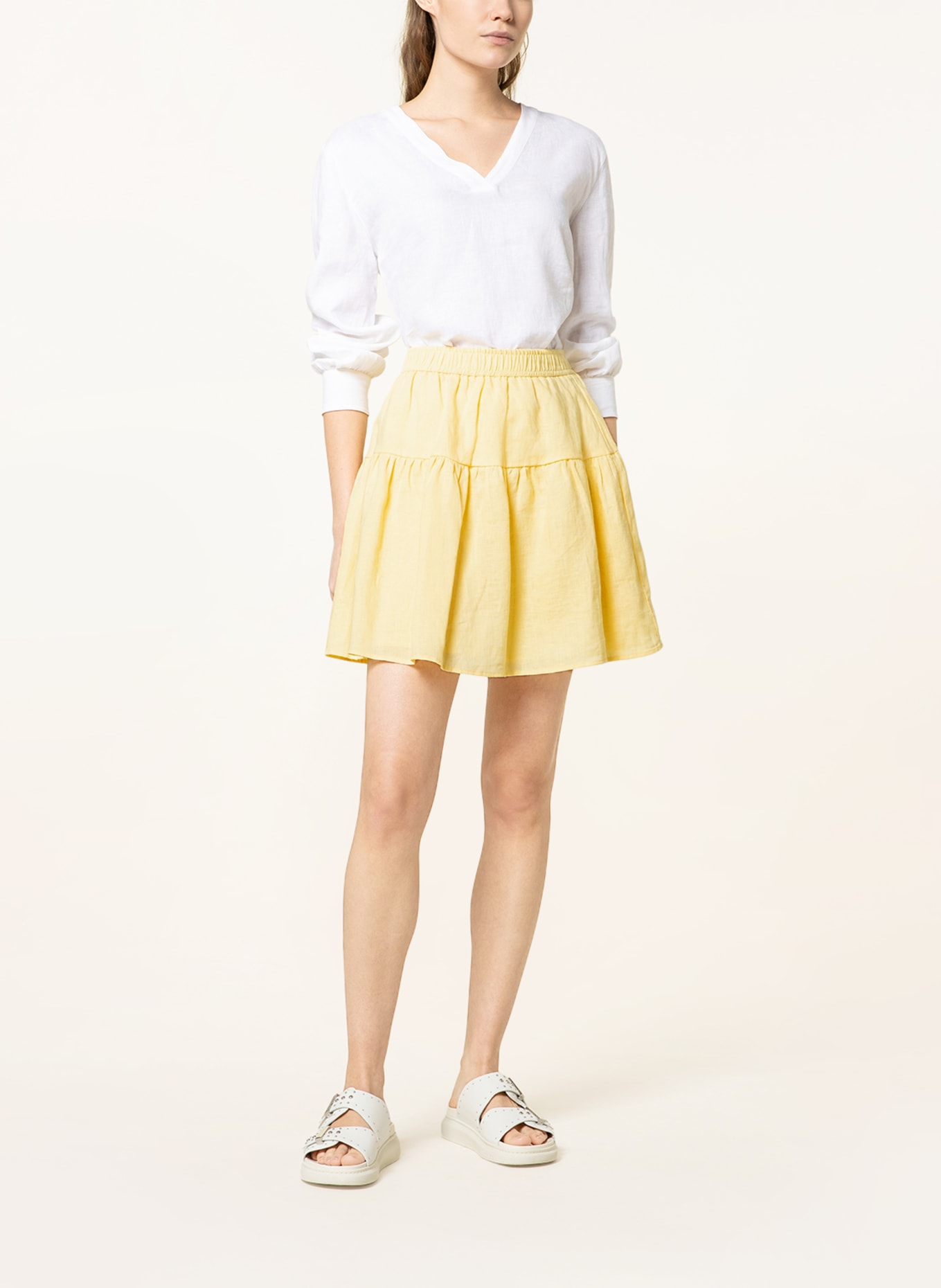 MRS & HUGS Linen skirt, Color: YELLOW (Image 2)