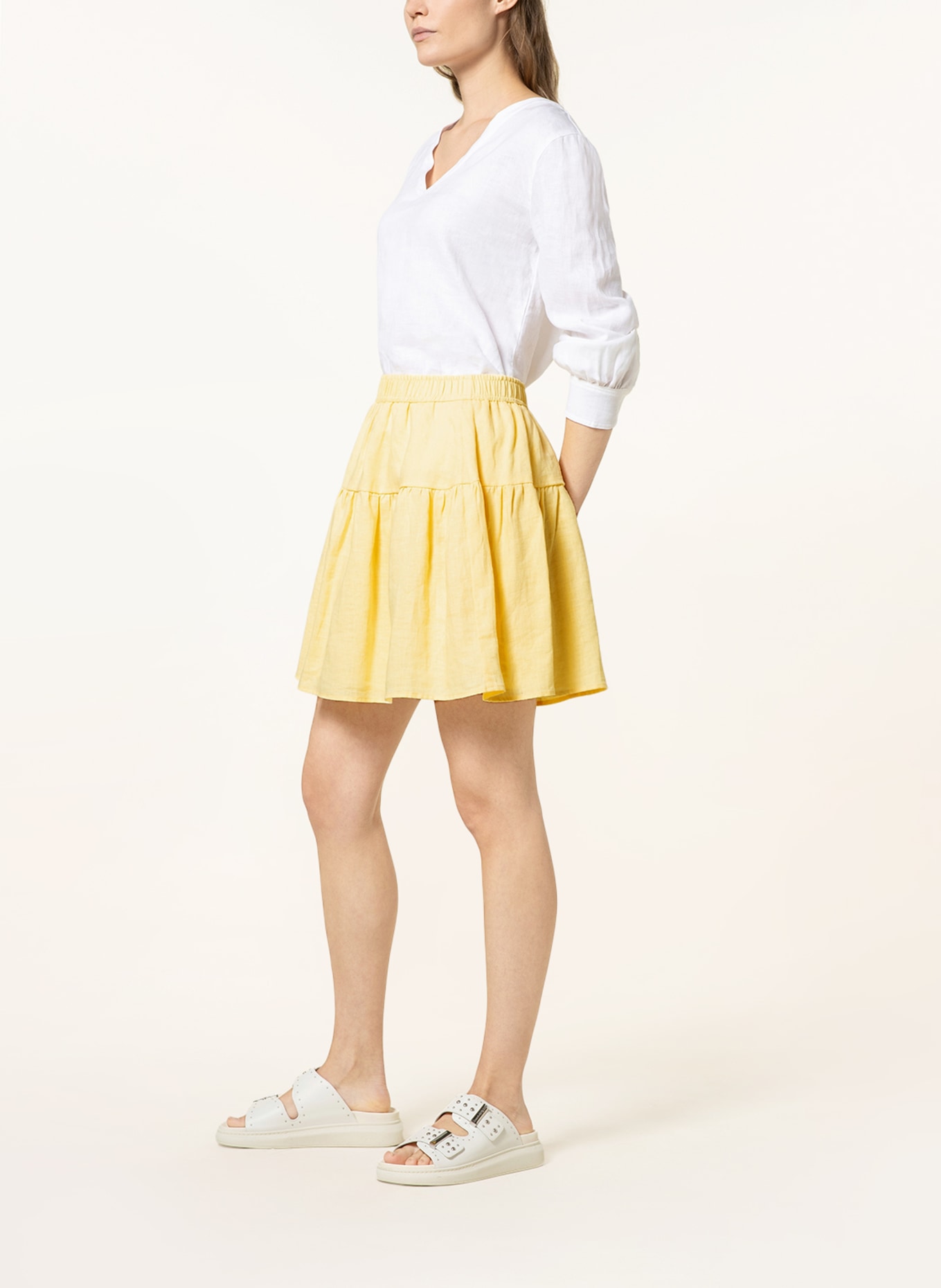MRS & HUGS Linen skirt, Color: YELLOW (Image 4)