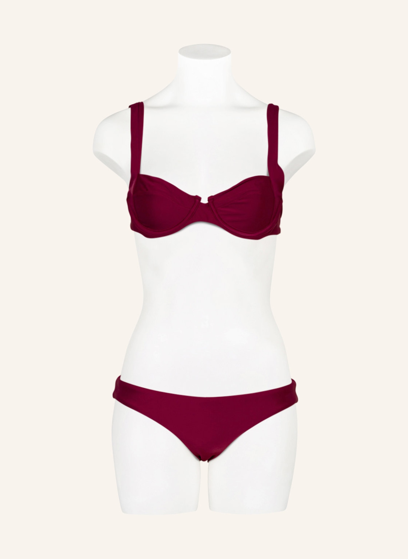 PILYQ Underwired bikini top ZEN , Color: DARK RED (Image 2)
