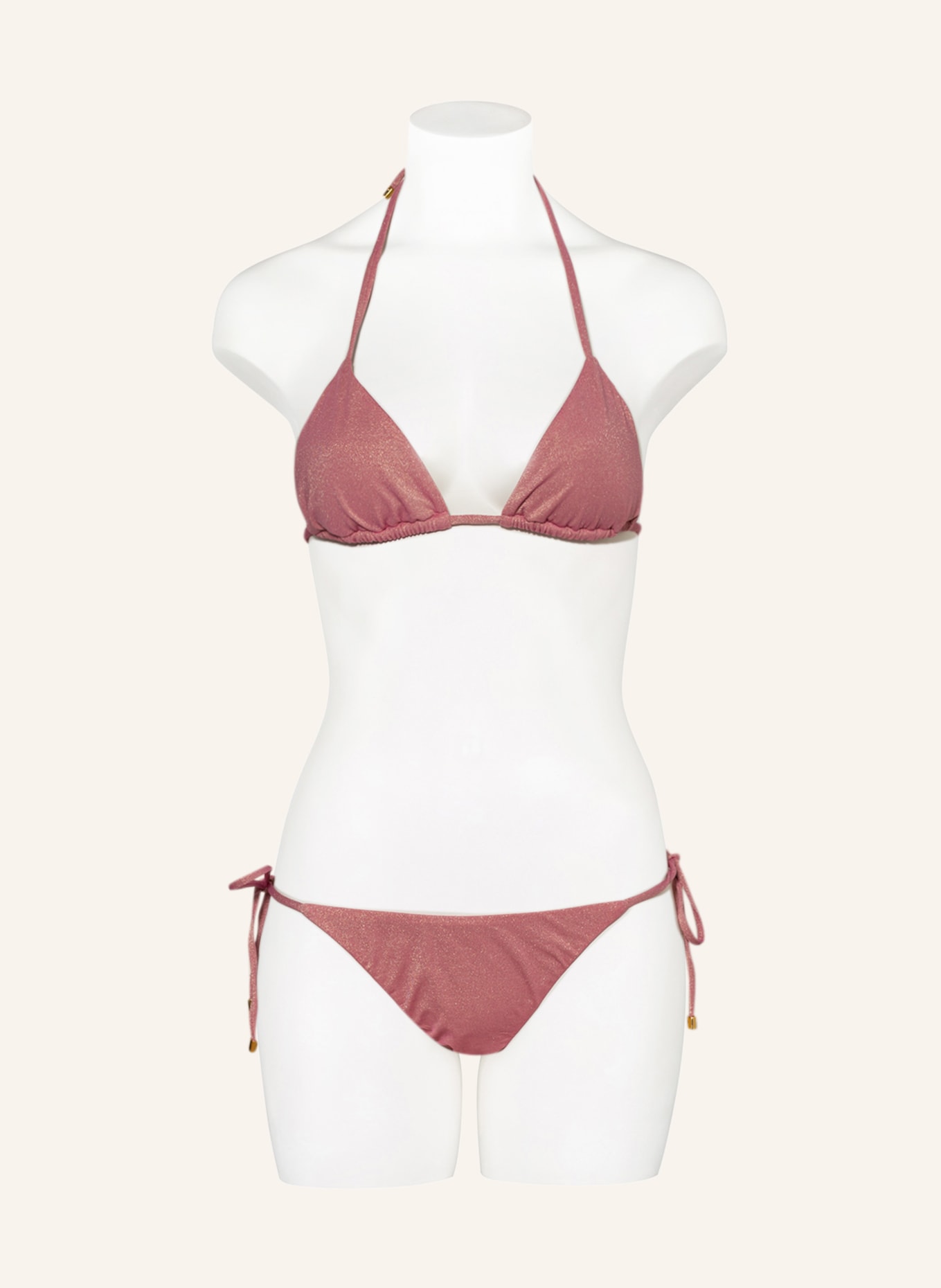 PILYQ Triangle bikini bottoms NAMASTE with glitter thread, Color: ROSE (Image 2)