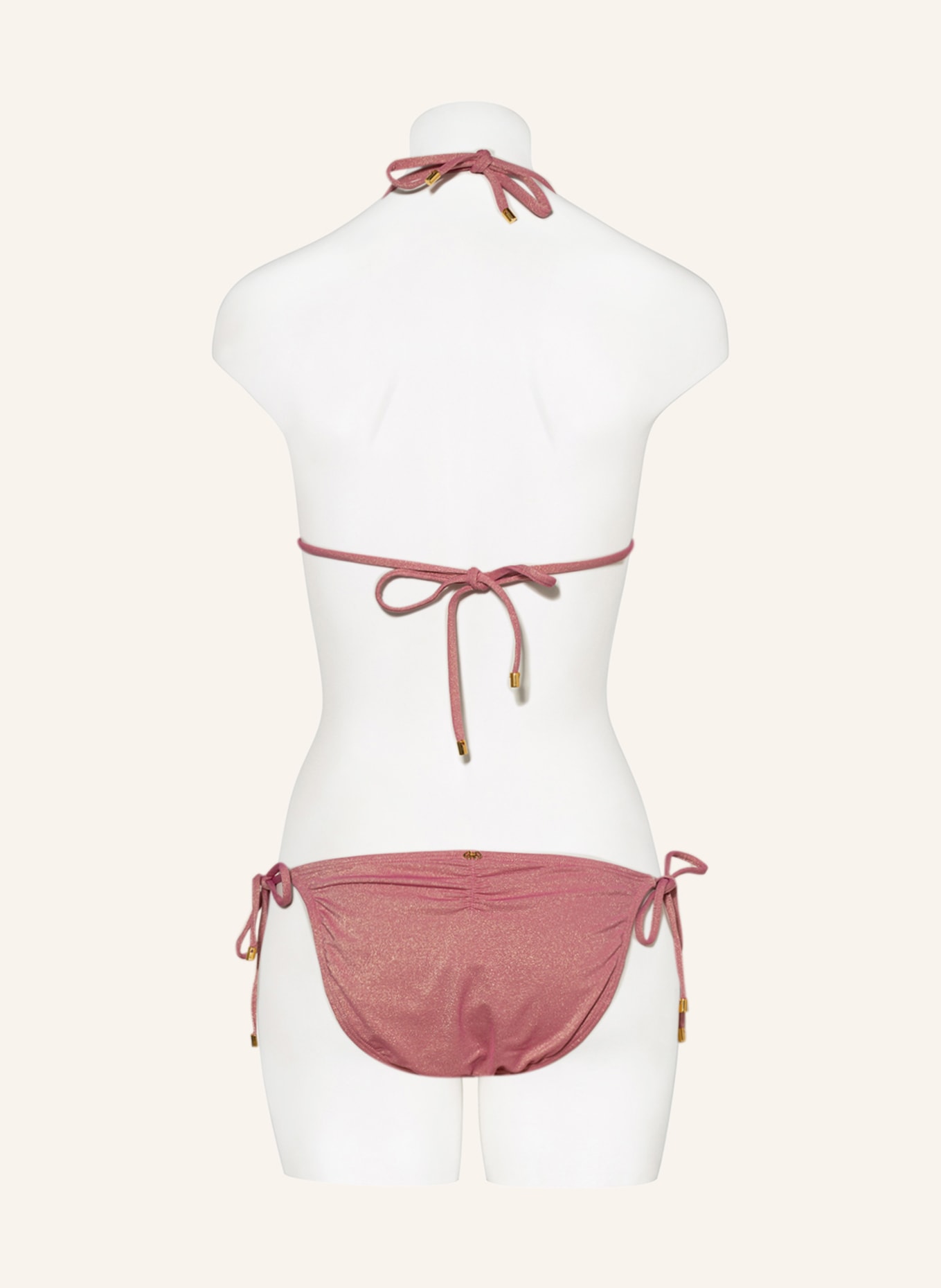 PILYQ Triangle bikini bottoms NAMASTE with glitter thread, Color: ROSE (Image 3)
