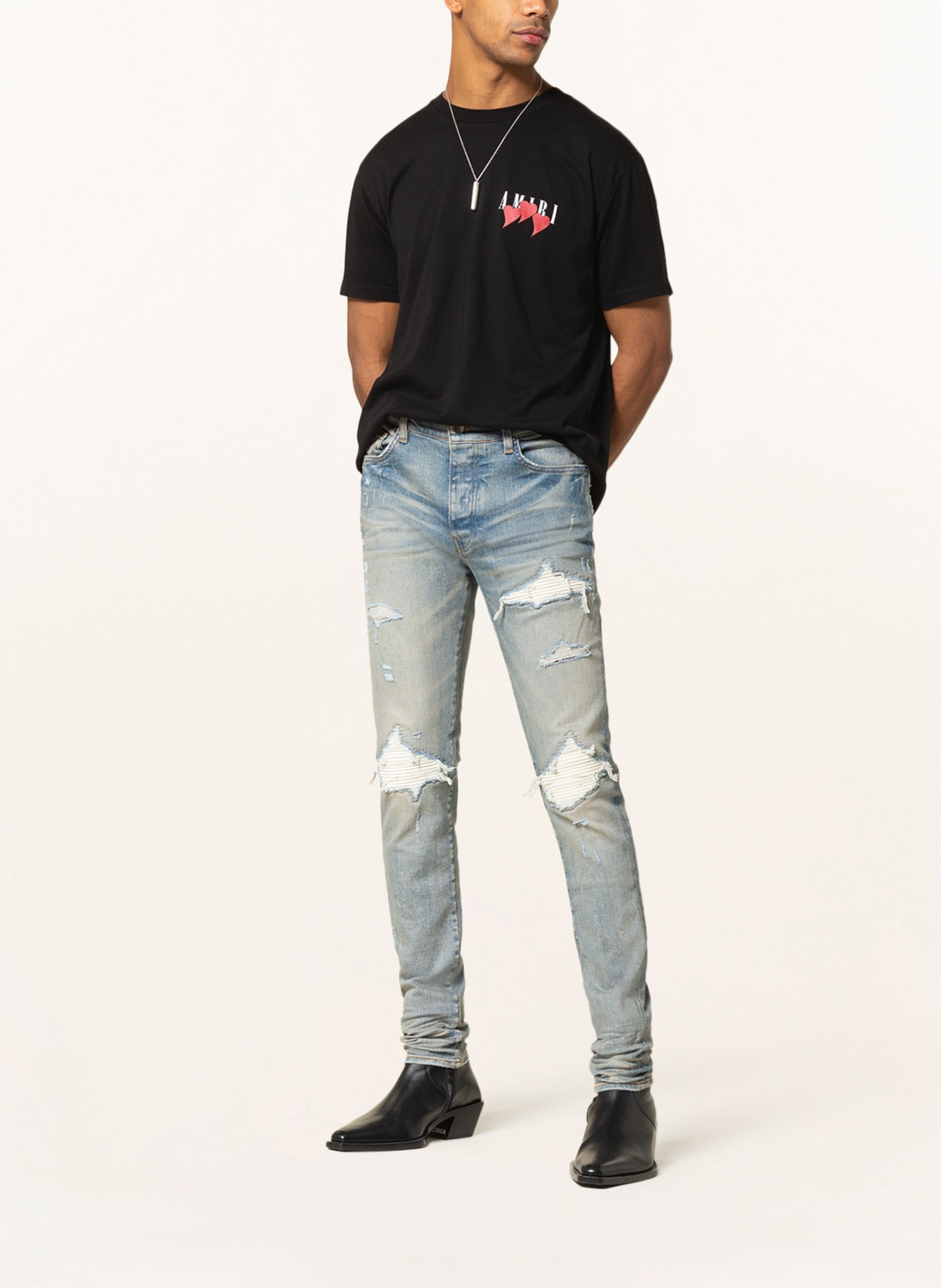 AMIRI Destroyed jeans skinny fit, Color: 408 CLAY INDIGO (Image 2)