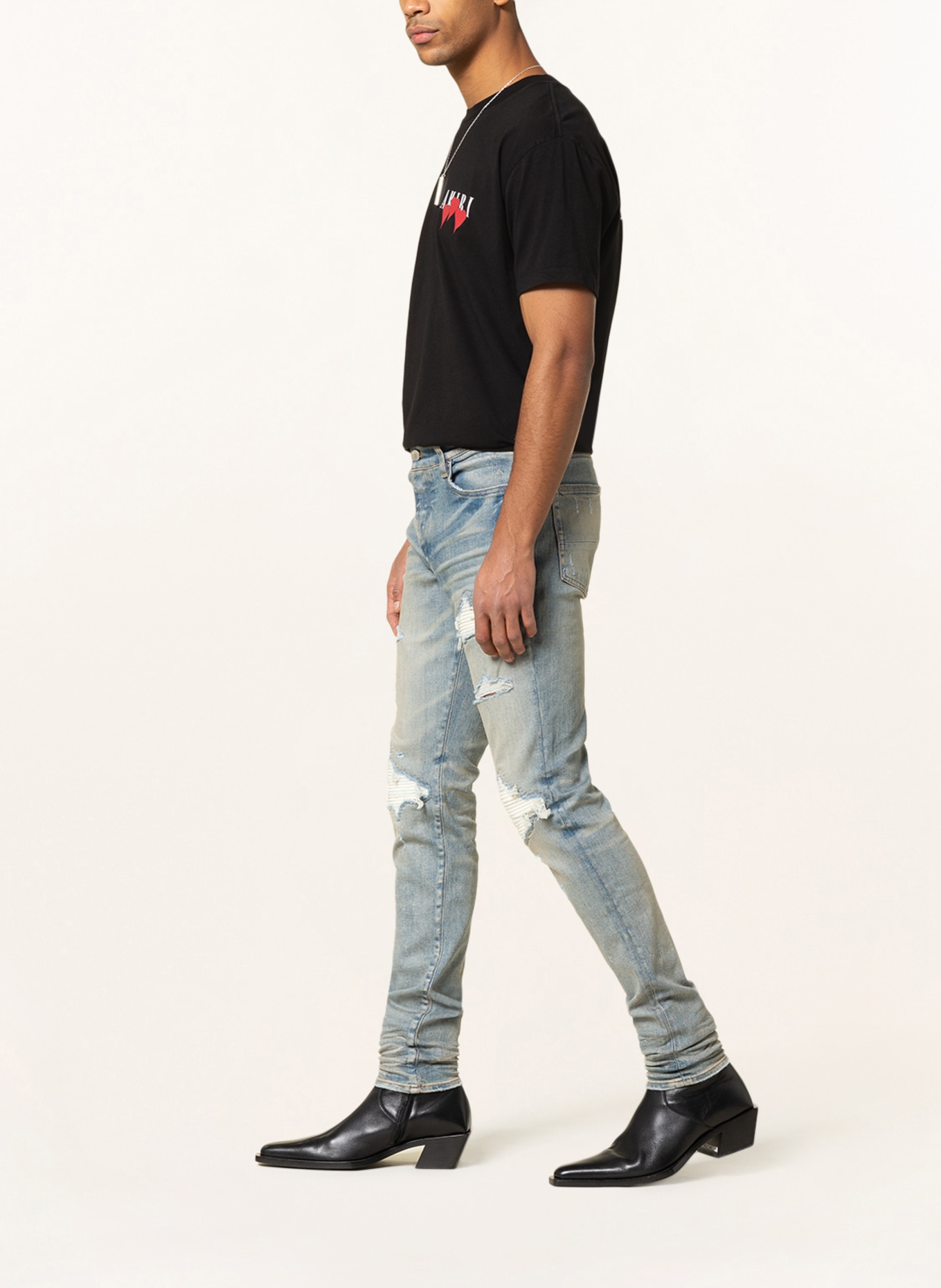 AMIRI Destroyed jeans skinny fit, Color: 408 CLAY INDIGO (Image 4)