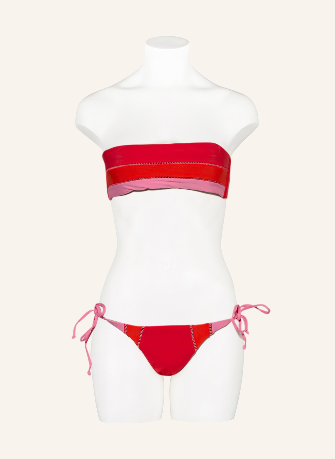 PILYQ Triangle bikini bottoms AVALON, Color: RED/ PINK (Image 2)