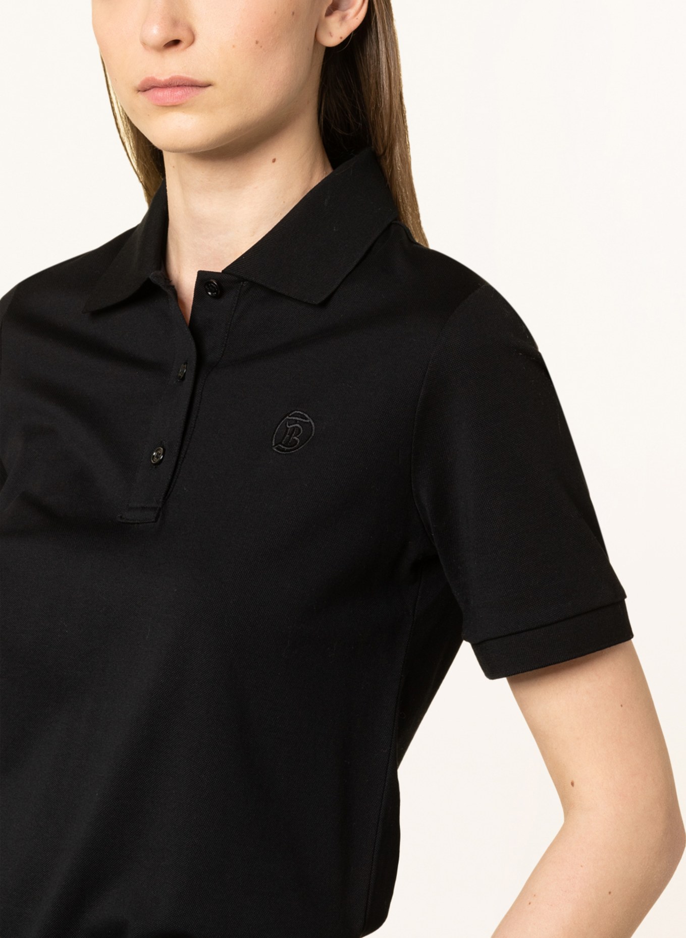 BURBERRY Piqué-Poloshirt, Farbe: SCHWARZ (Bild 4)