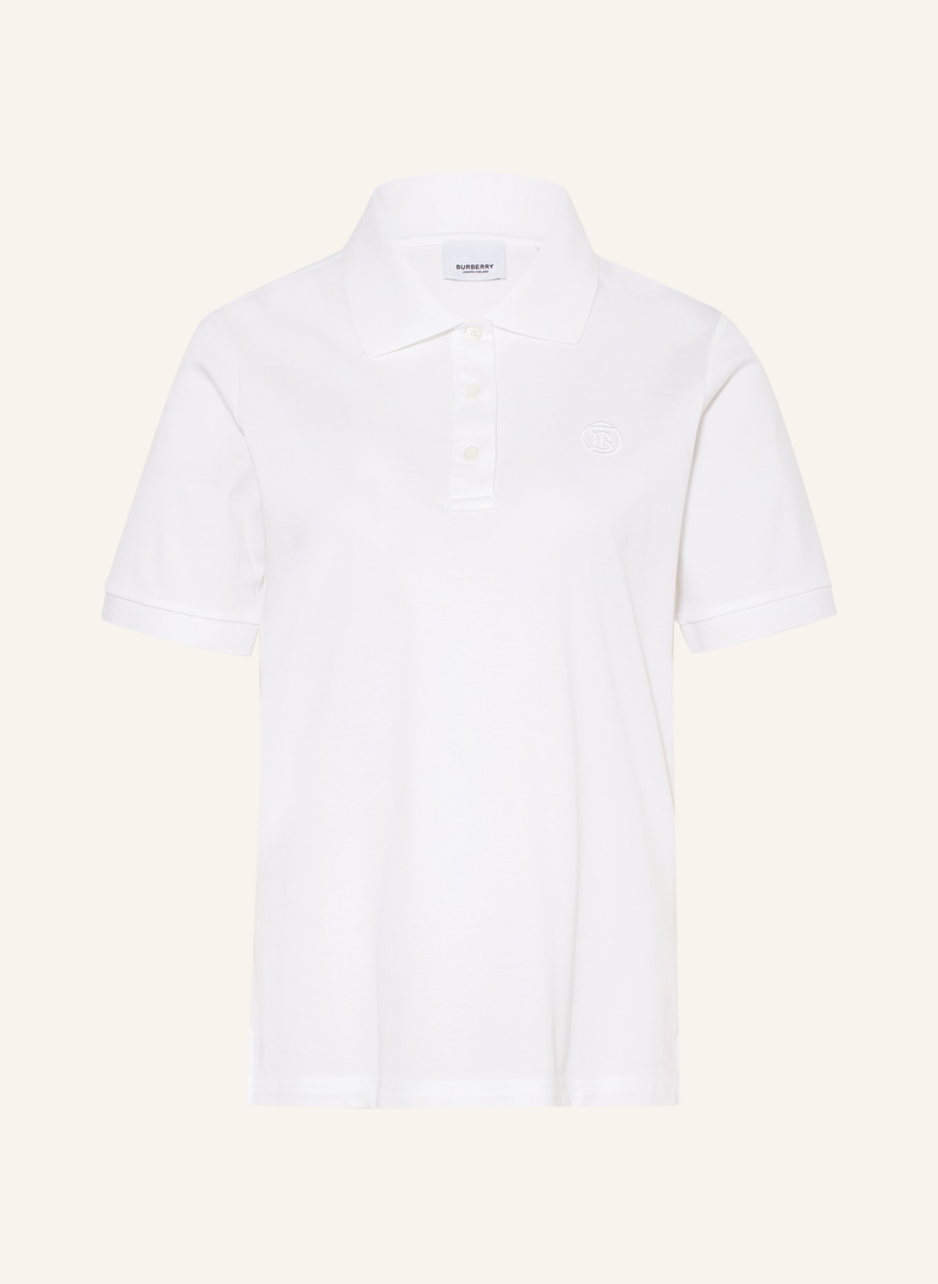 BURBERRY Piqué polo shirt , Color: WHITE (Image 1)