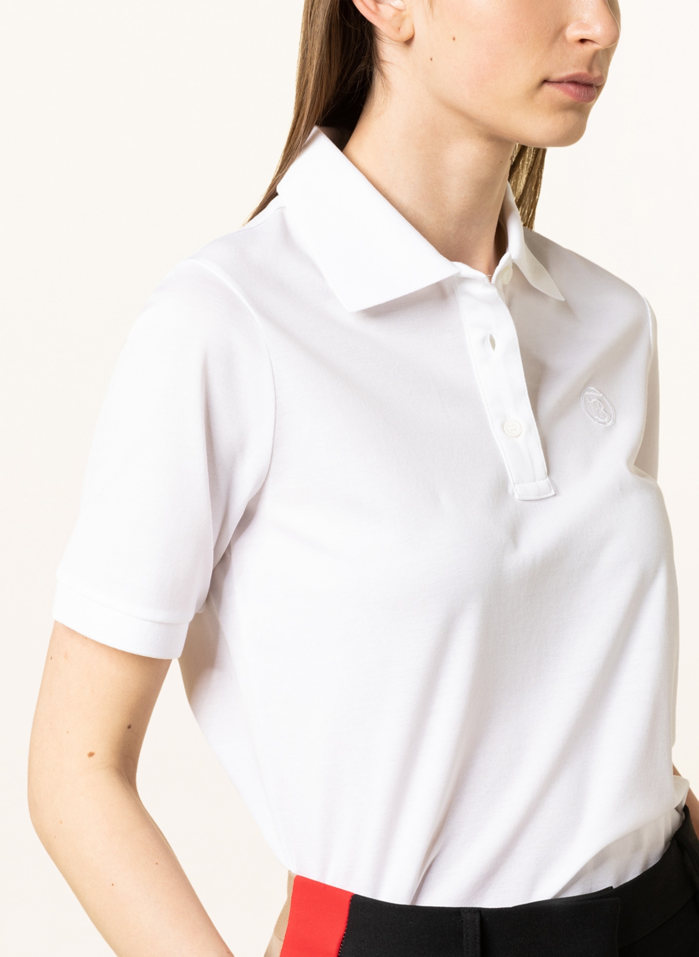 BURBERRY Piqué polo shirt , Color: WHITE (Image 4)